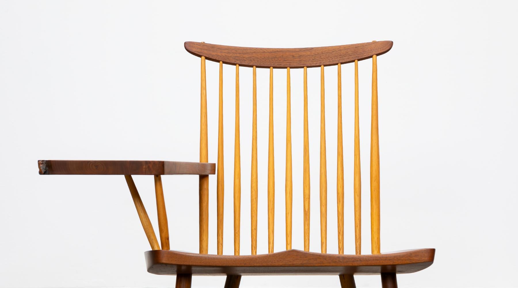 Brown Walnut Armchair Designed by George Nakashima 7