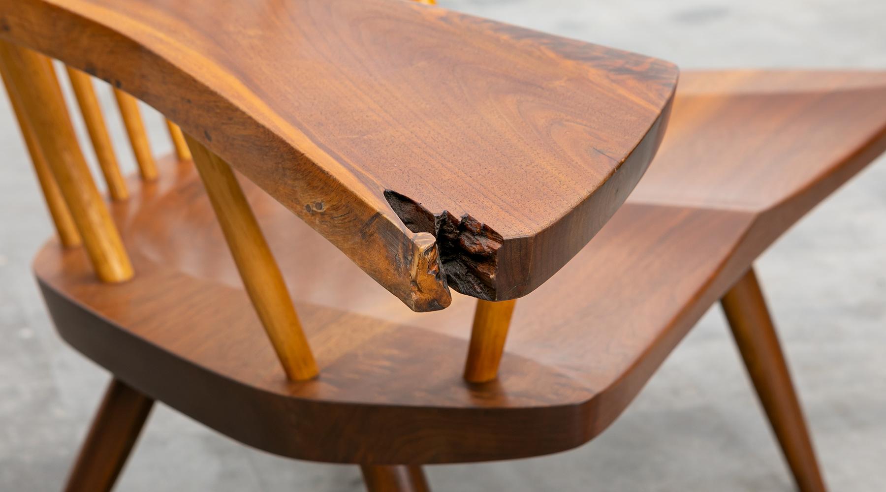 Brown Walnut Armchair Designed by George Nakashima 10