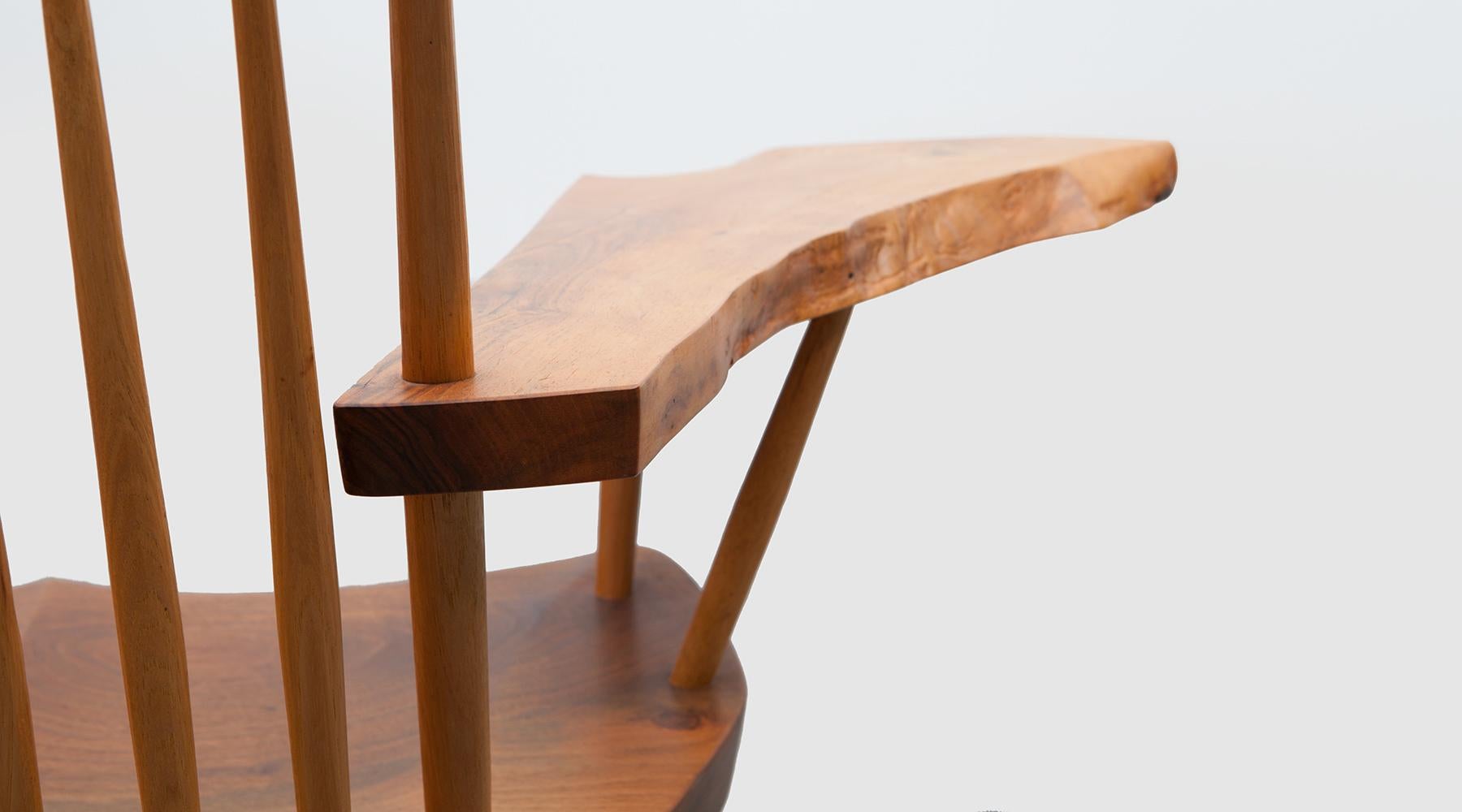 Brown Walnut Armchair Designed by George Nakashima 11