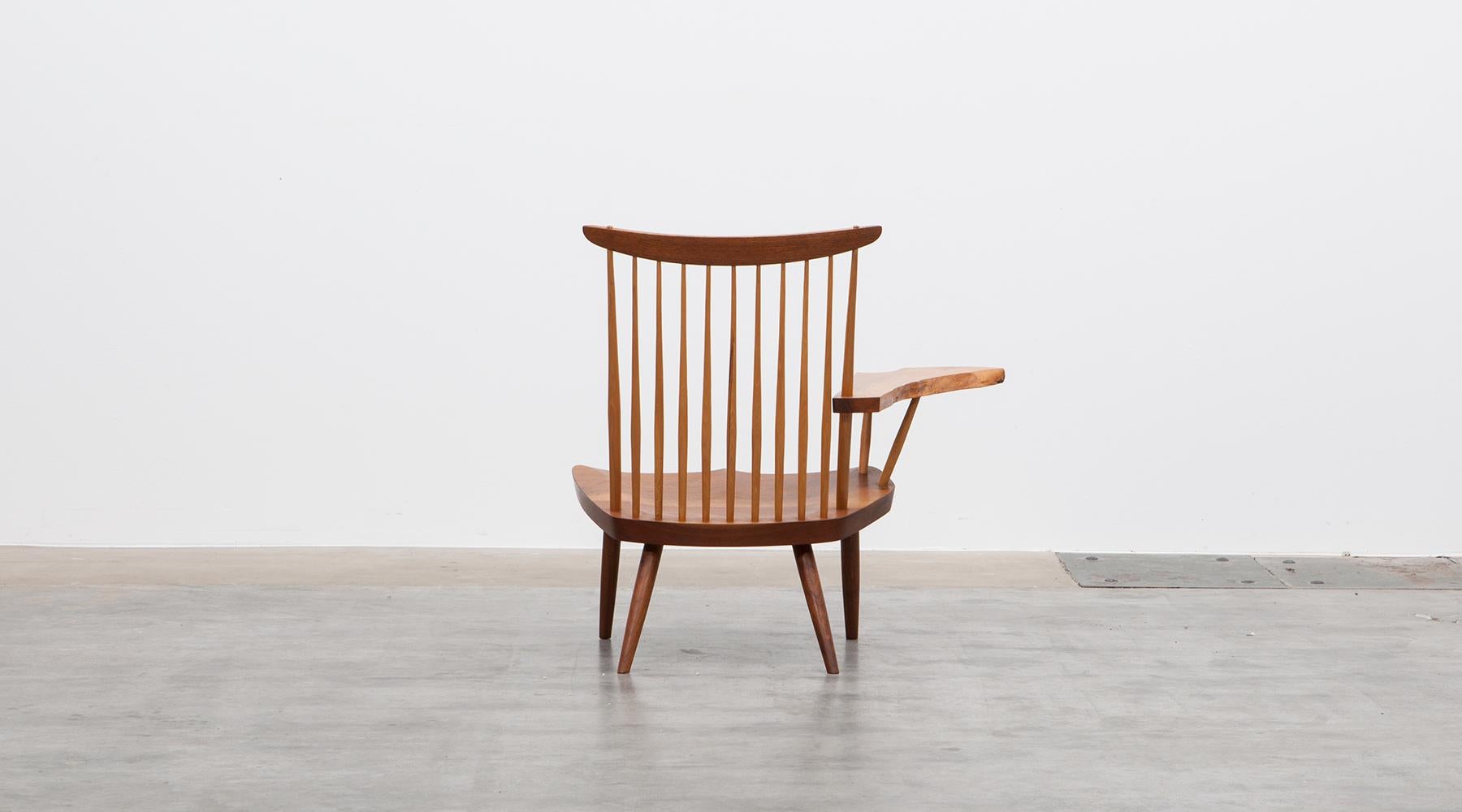 Mid-20th Century Brown Walnut Armchair Designed by George Nakashima