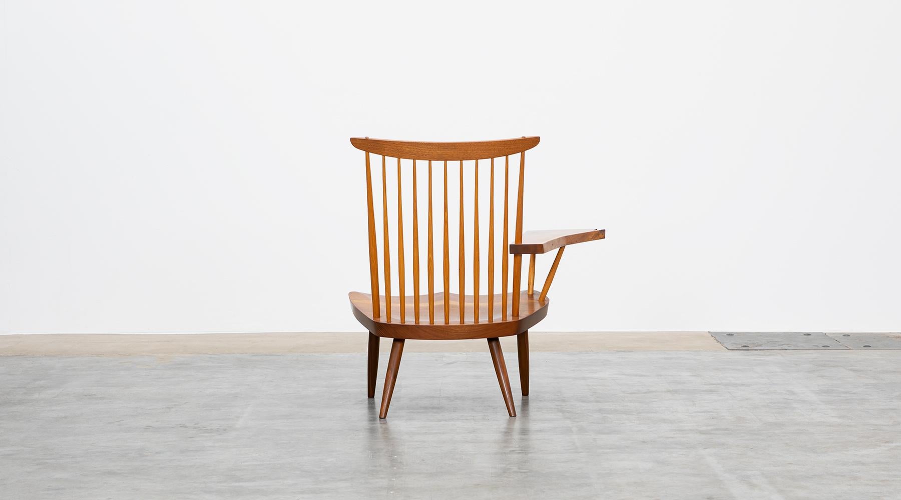 Late 20th Century Brown Walnut Armchair Designed by George Nakashima