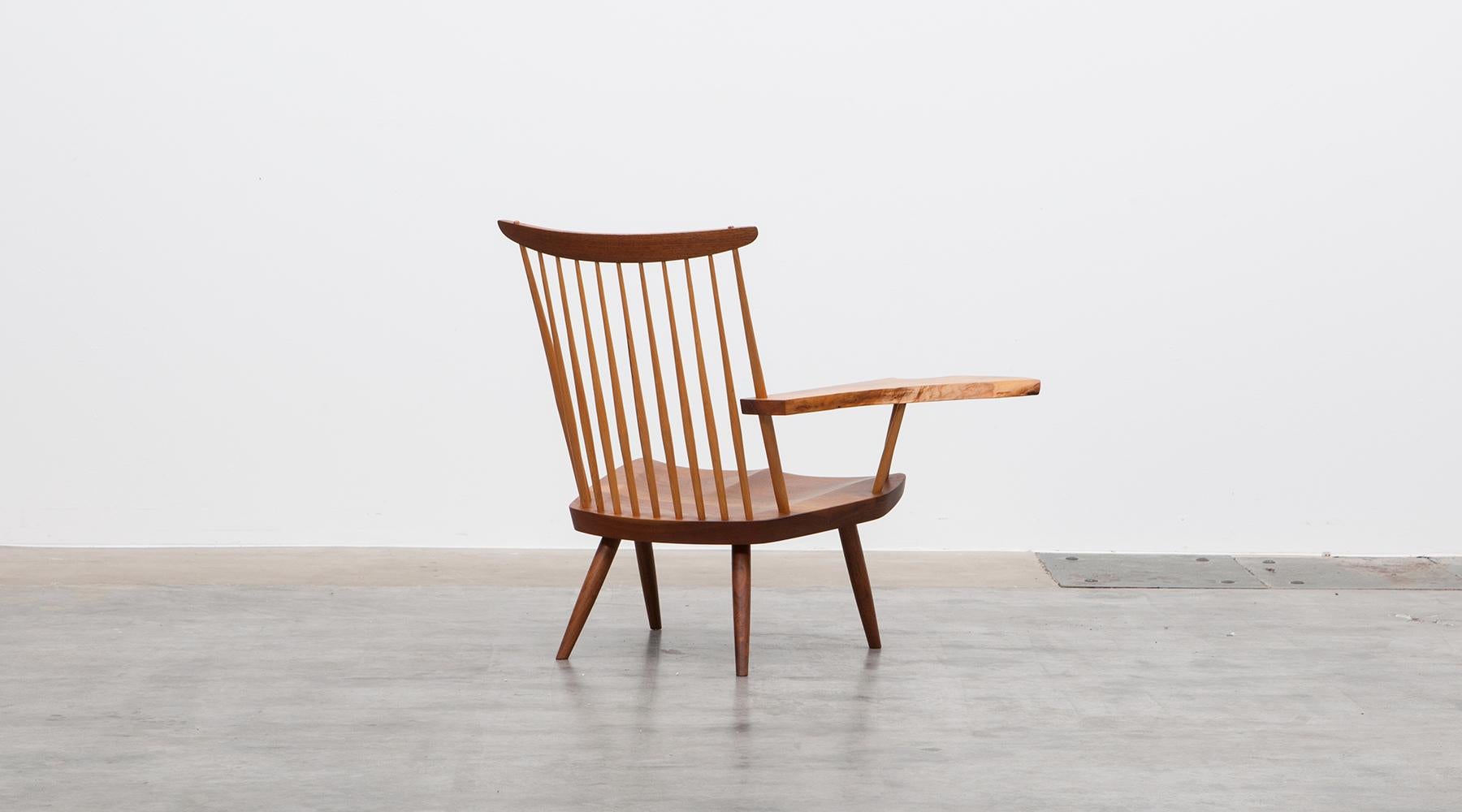 Brown Walnut Armchair Designed by George Nakashima 1