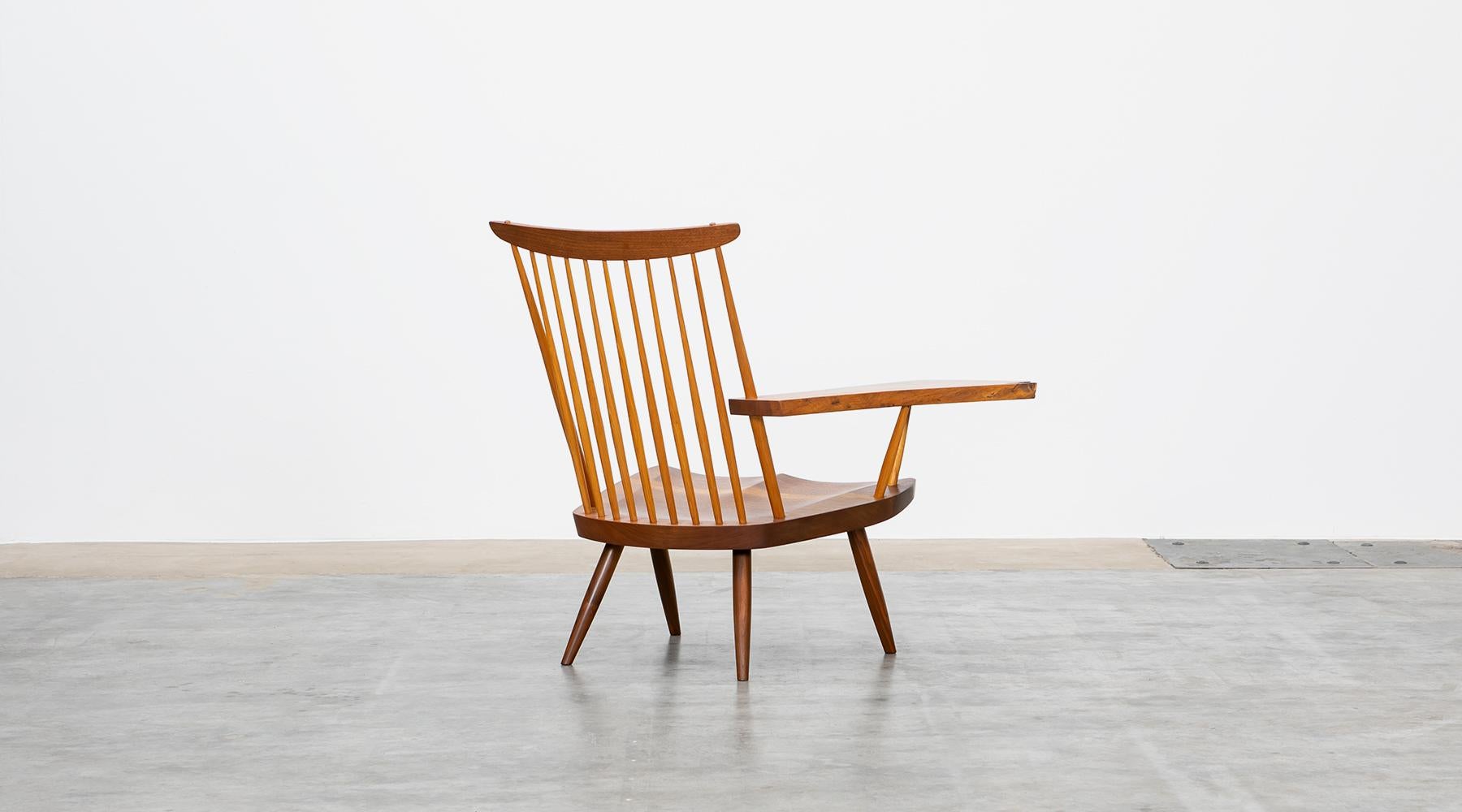 Brown Walnut Armchair Designed by George Nakashima 1