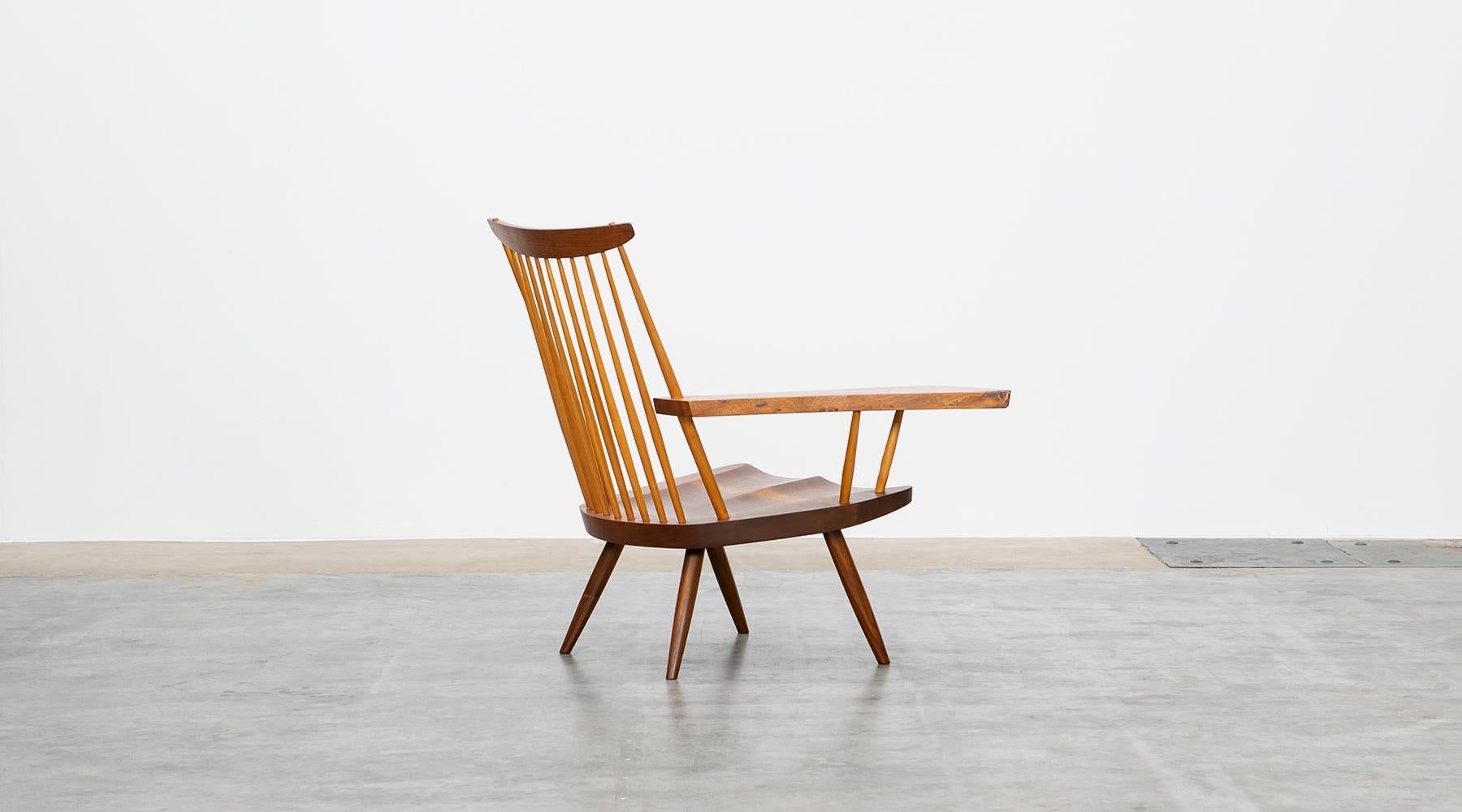 Brown Walnut Armchair Designed by George Nakashima 2