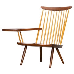 Brown Walnut Armchair Designed by George Nakashima