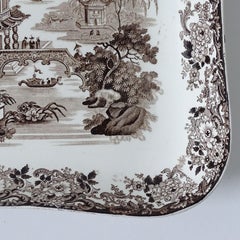 Brown Wedgewood Transferware wall plates England, 1880s