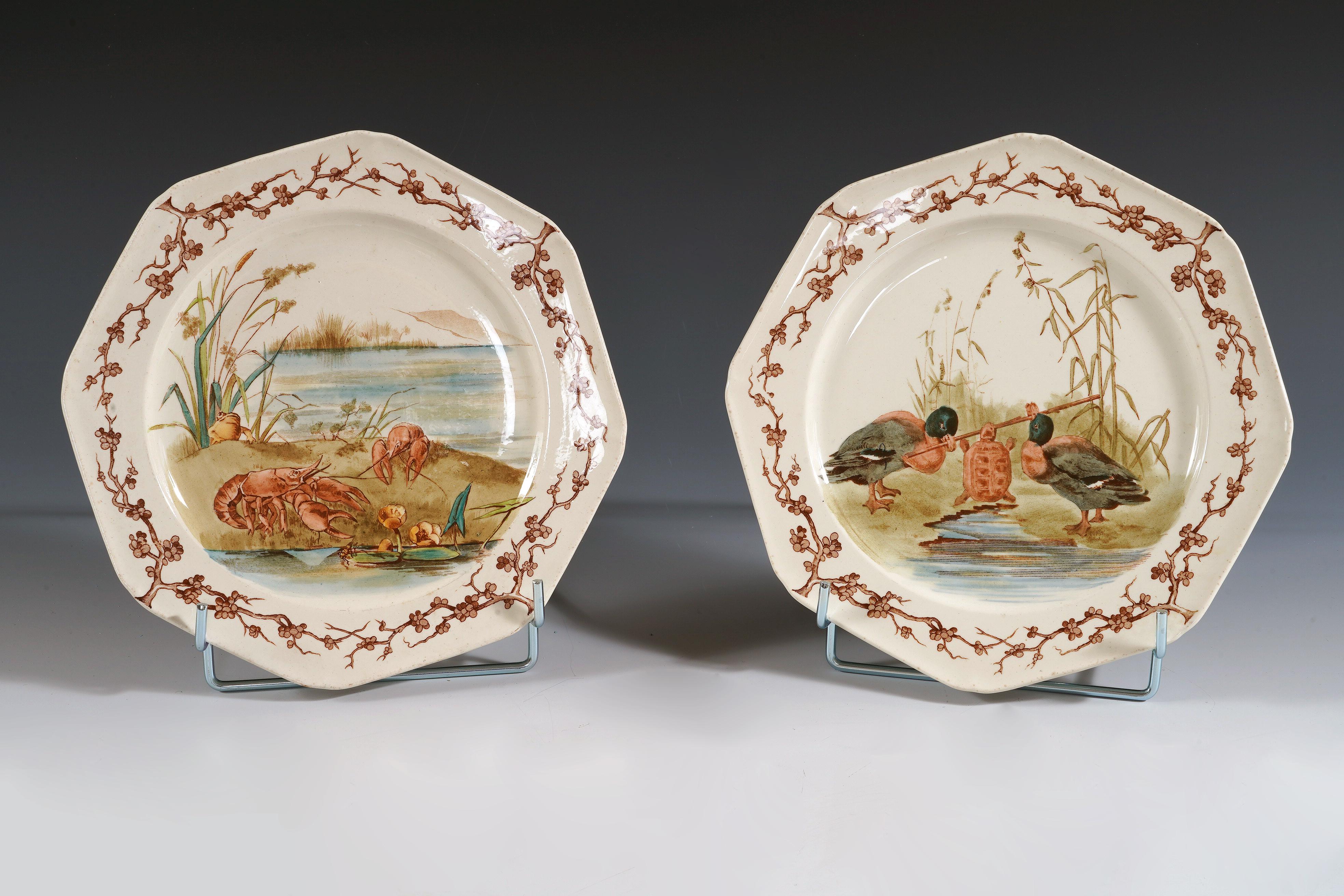 English Brown-Westhead Moore & Cie, « Fables of la Fontaine » service, England, c. 1890 For Sale