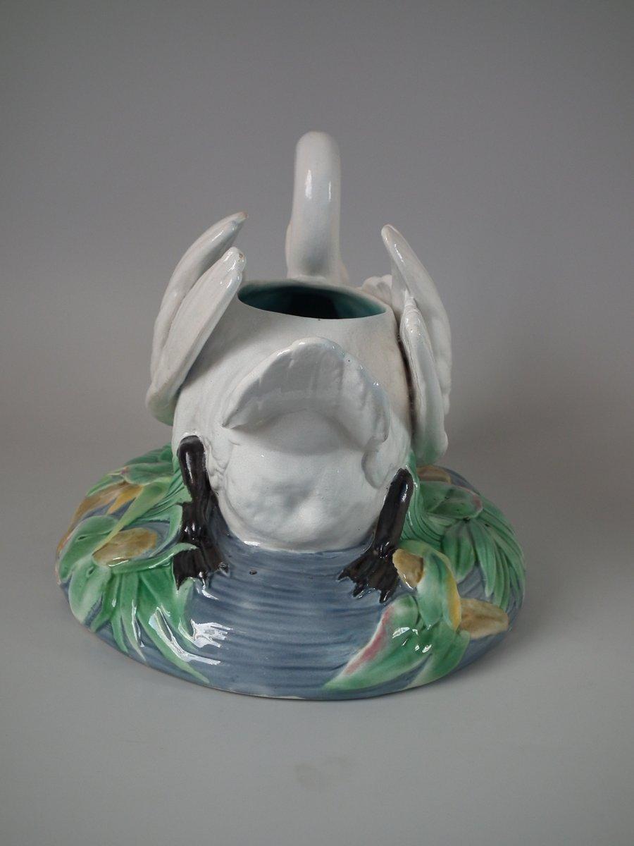 Brown Westhead Moore & Co. Majolica Swan Planter 4