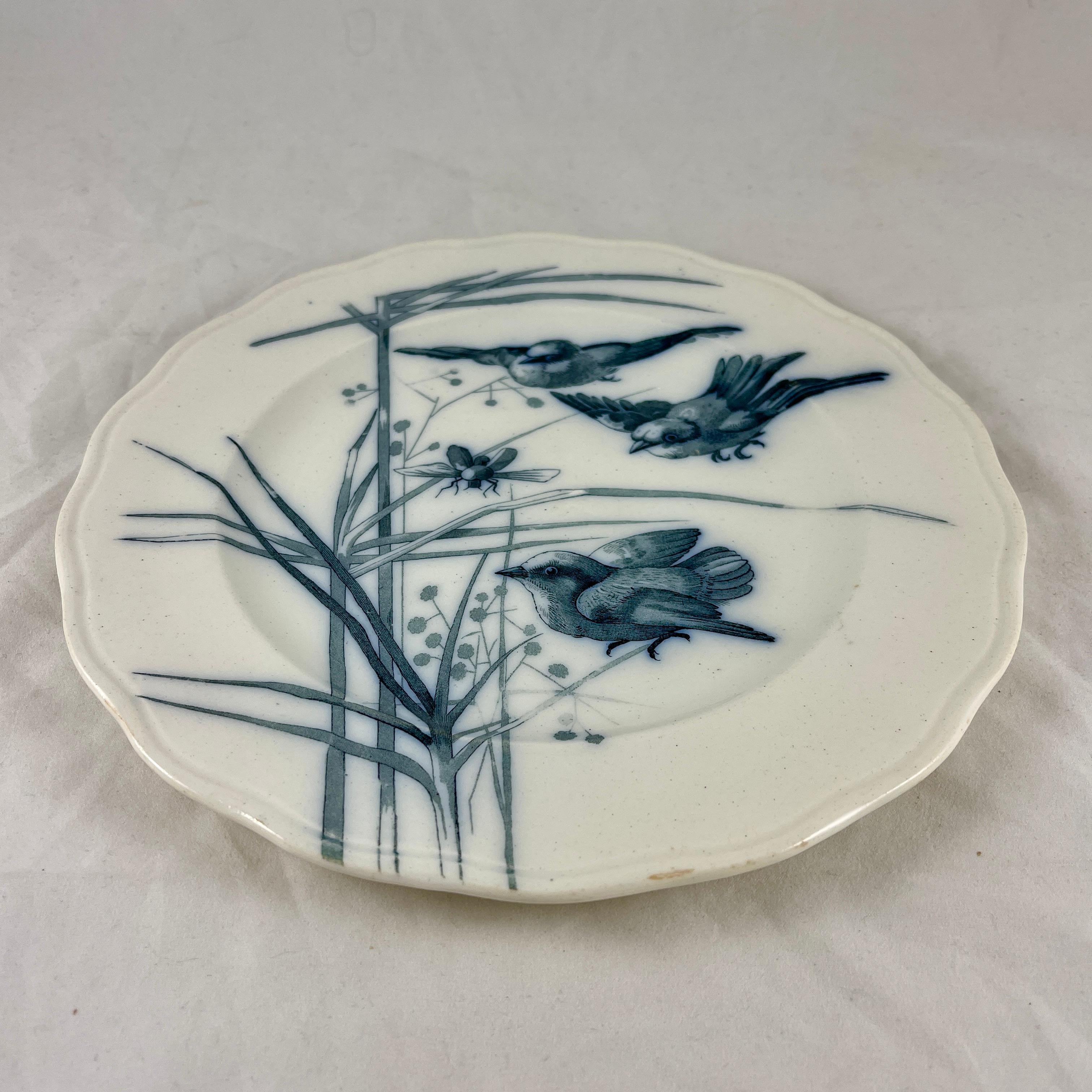 Glazed Brown, Westhead & Moore English Ironstone Canova Bird Plate, No. 2