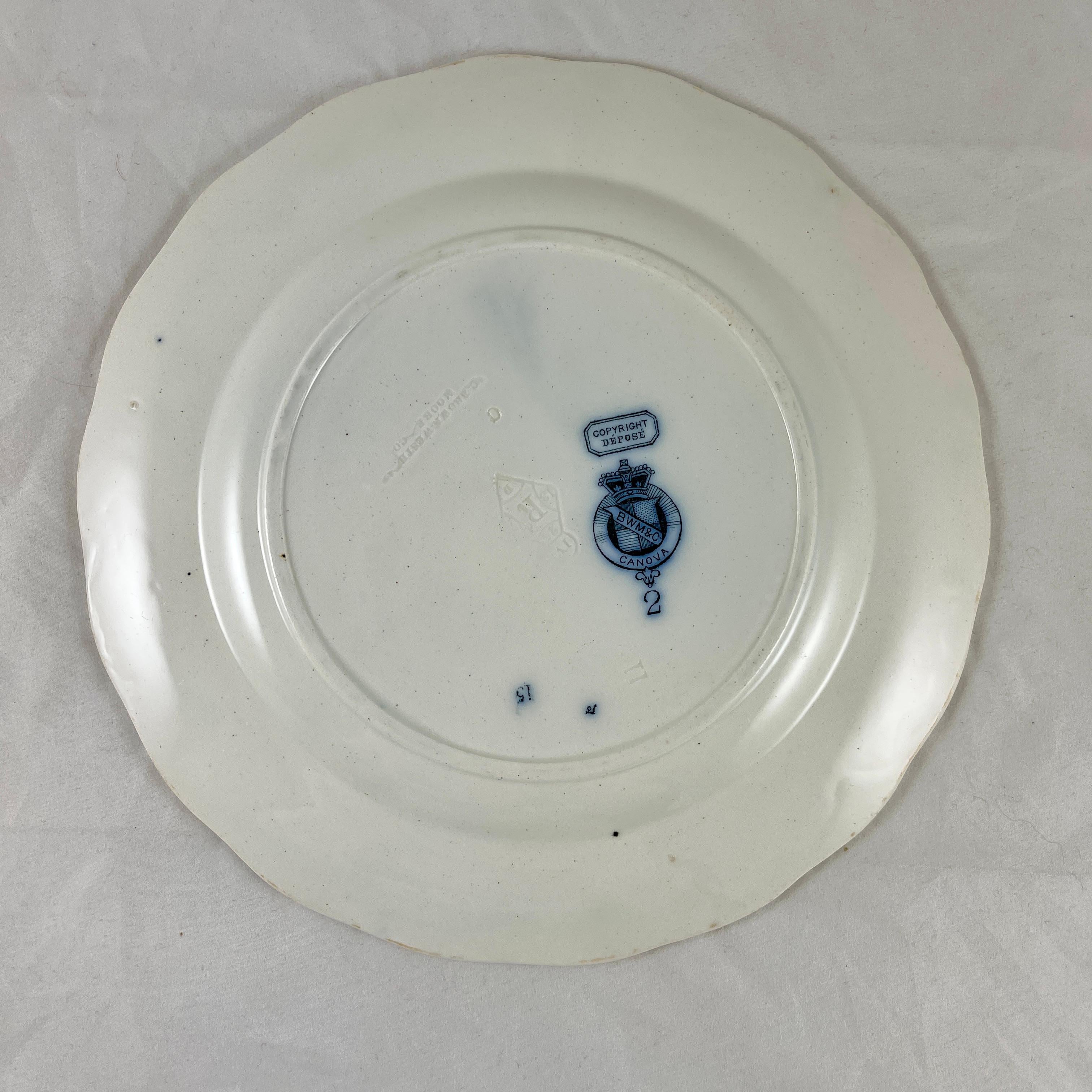 19th Century Brown, Westhead & Moore English Ironstone Canova Bird Plate, No. 2