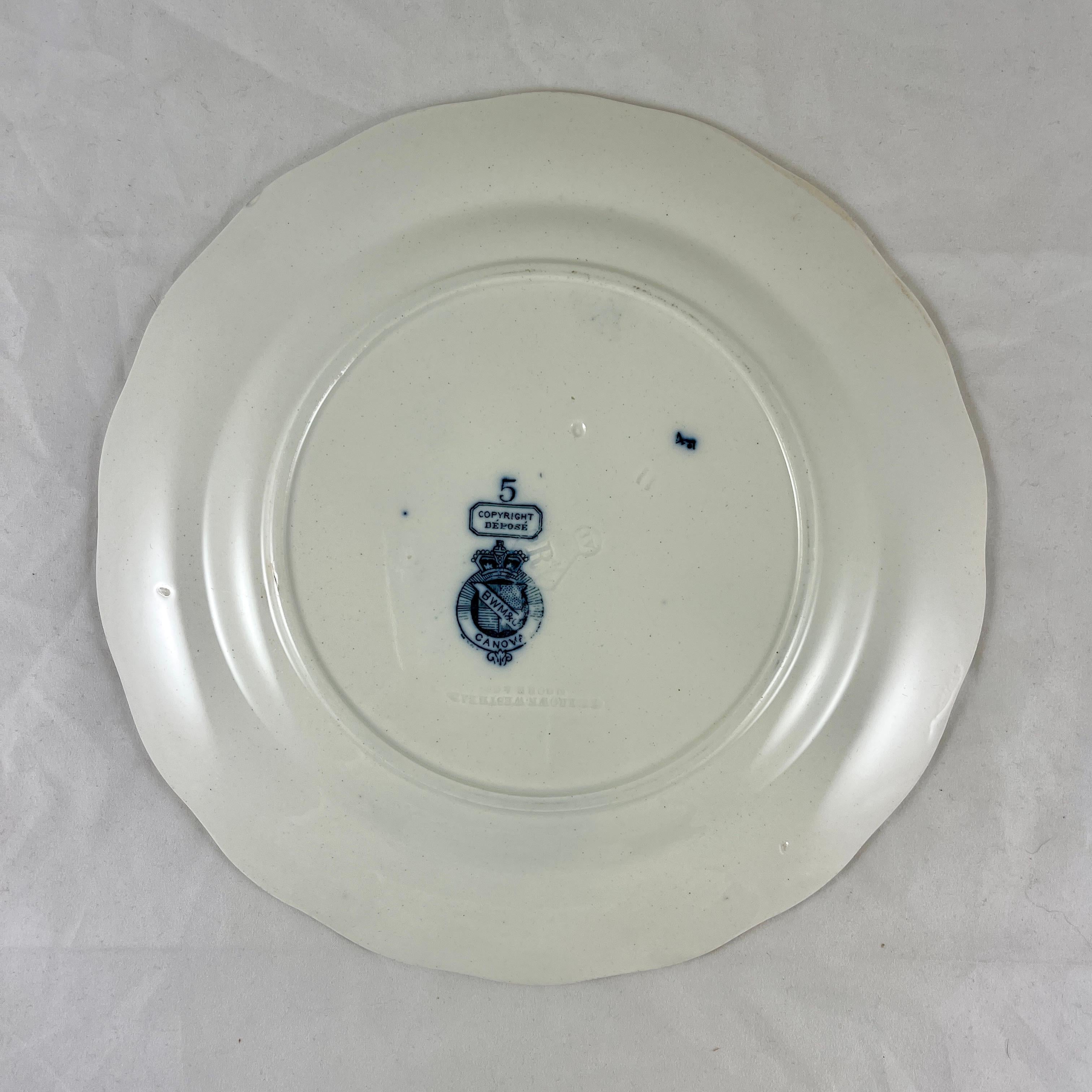 Glazed Brown, Westhead & Moore English Ironstone Canova Bird Plate, No. 5