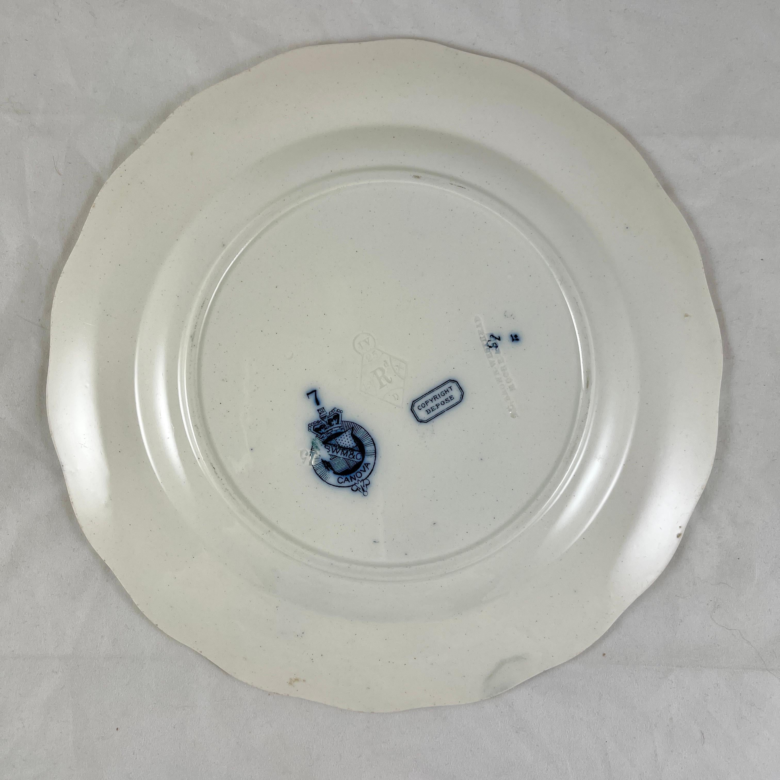 19th Century Brown, Westhead & Moore English Ironstone Canova Bird Plate, No. 7