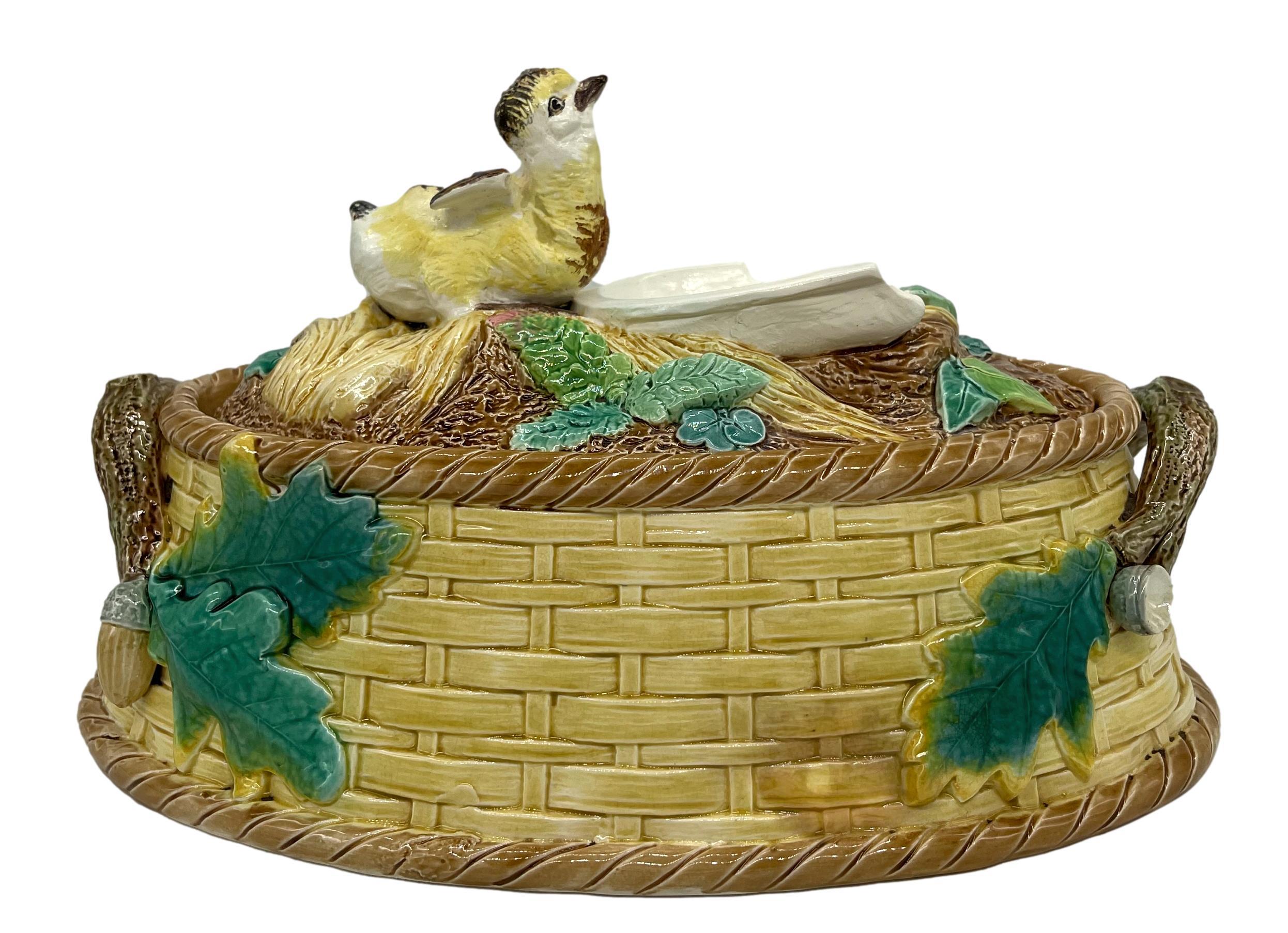 19th Century Brown-Westhead, Moore Majolica Game Tureen with Grouse Chick, English, ca. 1875
