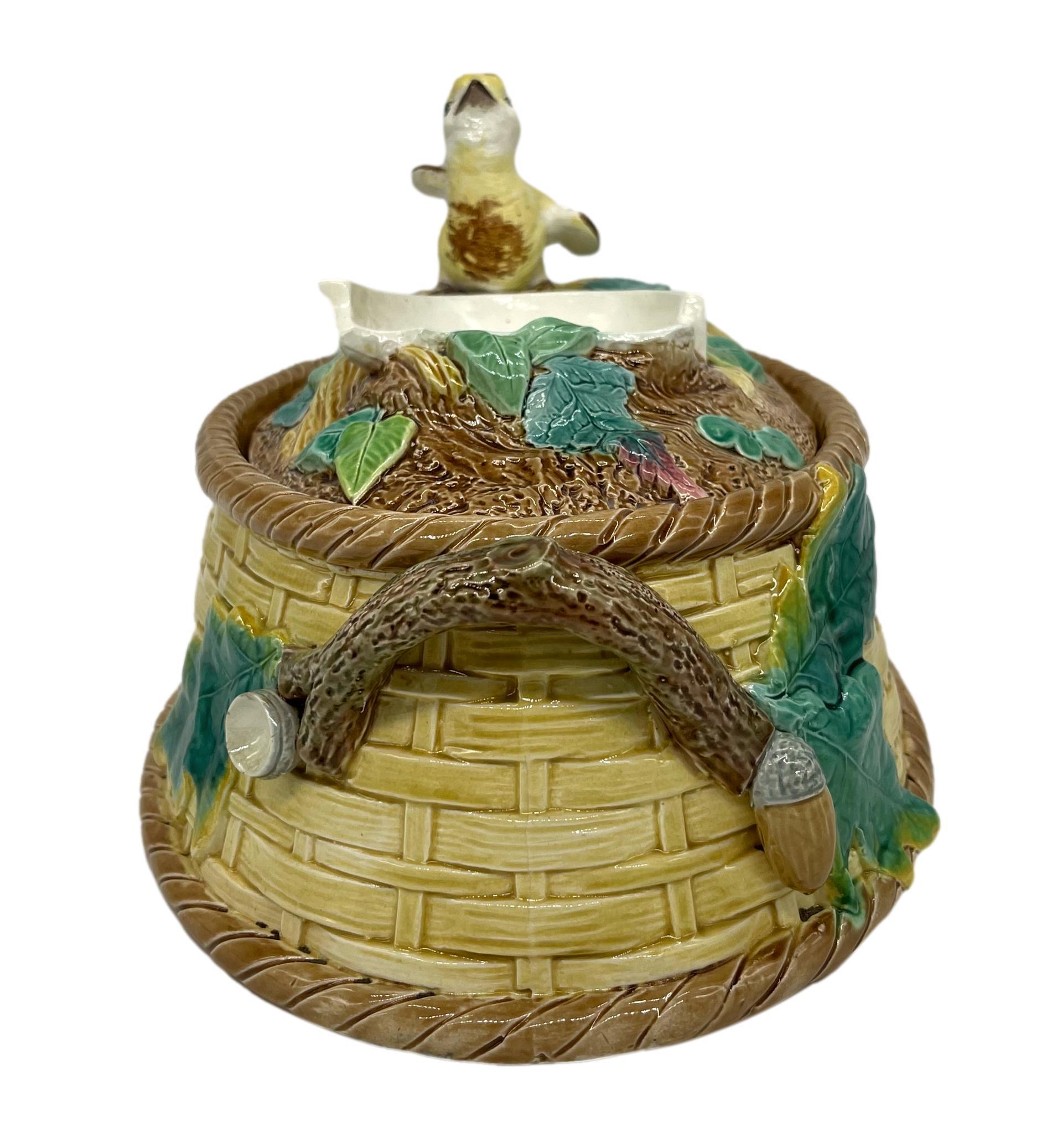 Molded Brown-Westhead, Moore Majolica Game Tureen with Grouse Chick, English, ca. 1875