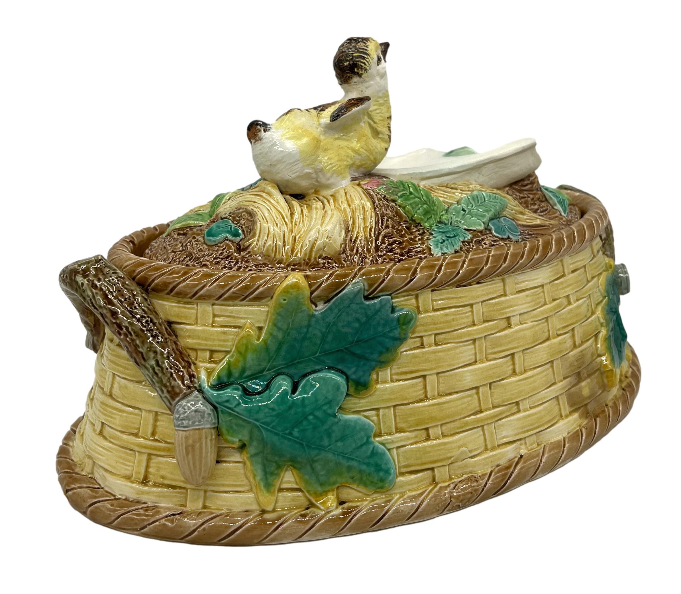 Brown-Westhead, Moore Majolica Game Tureen with Grouse Chick, English, ca. 1875 1