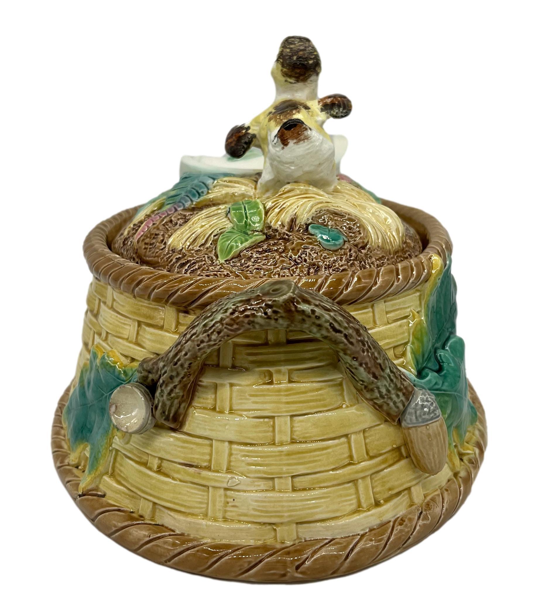 Brown-Westhead, Moore Majolica Game Tureen with Grouse Chick, English, ca. 1875 2