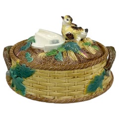 Brown-Westhead, Moore Majolica Game Tureen with Grouse Chick, English, ca. 1875