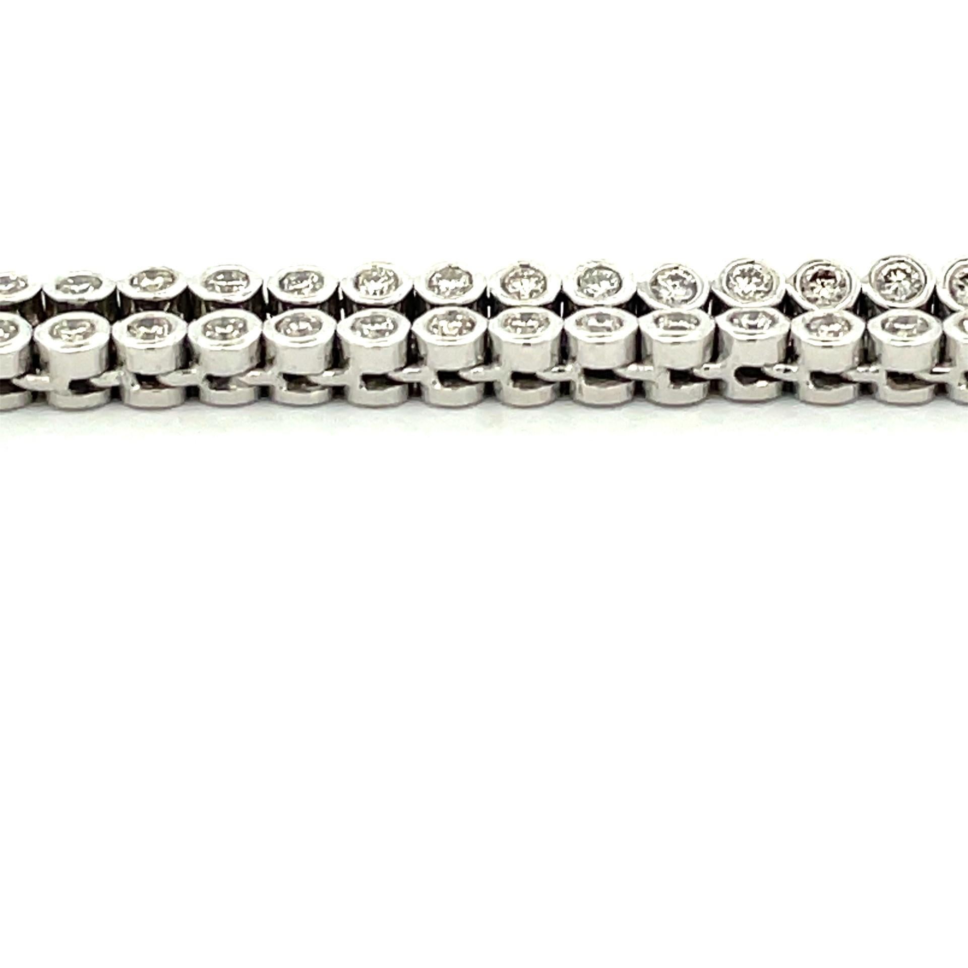 Women's Brown & White Diamond Double Pave Drop Necklace in 18 Kt White Gold  For Sale