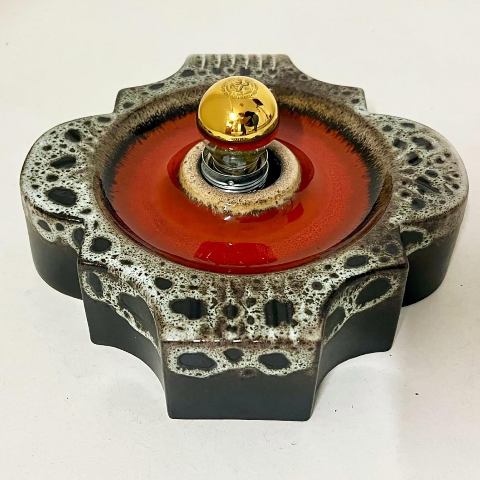 Apliques de Cerámica Marrón Blanco Rojo Hustadt Keramik, Alemania en venta 3