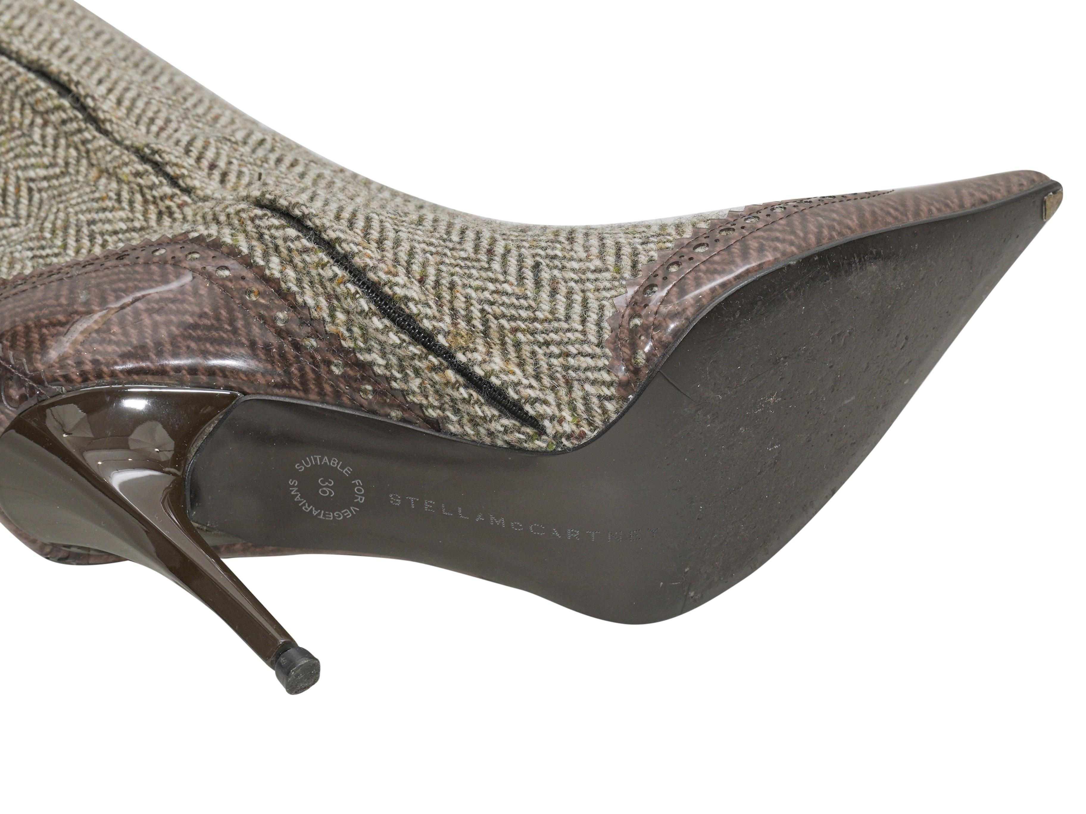 Bottes à chevrons à bout pointu Stella McCartney, marron et blanc, taille 36 Pour femmes en vente