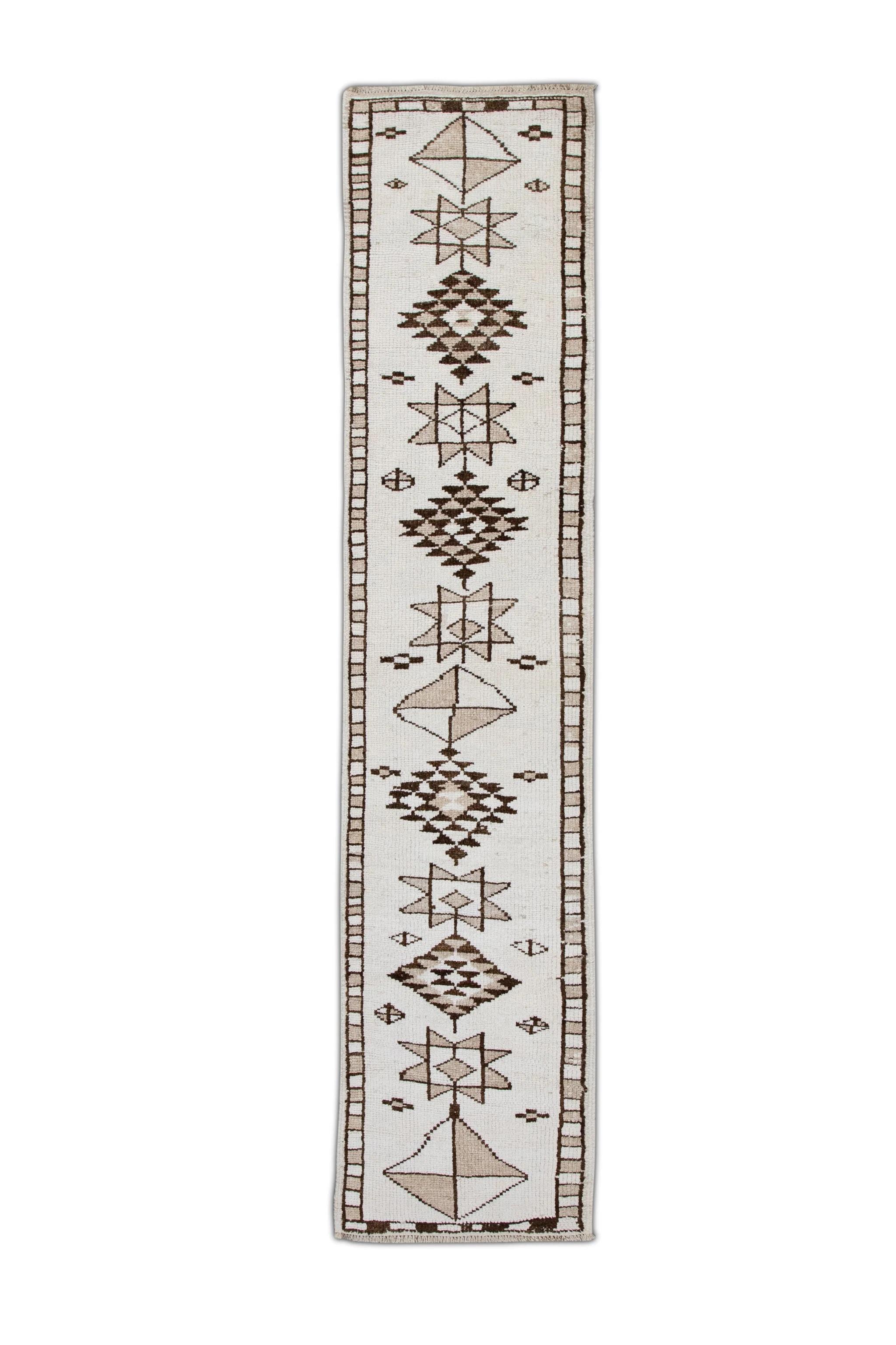 Brown & Whiting Vintage Turkish Runner 2'9