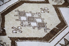 Brown & White Vintage Turkish Runner 4' x 10'8"