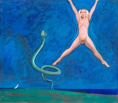 Untitled (Painting with Jumping Man and Snake)