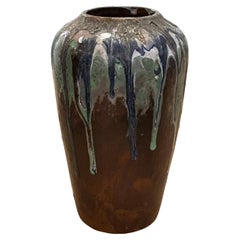 Brown with Turquoise and Blue Drip Glaze Vase, China, Contemporary