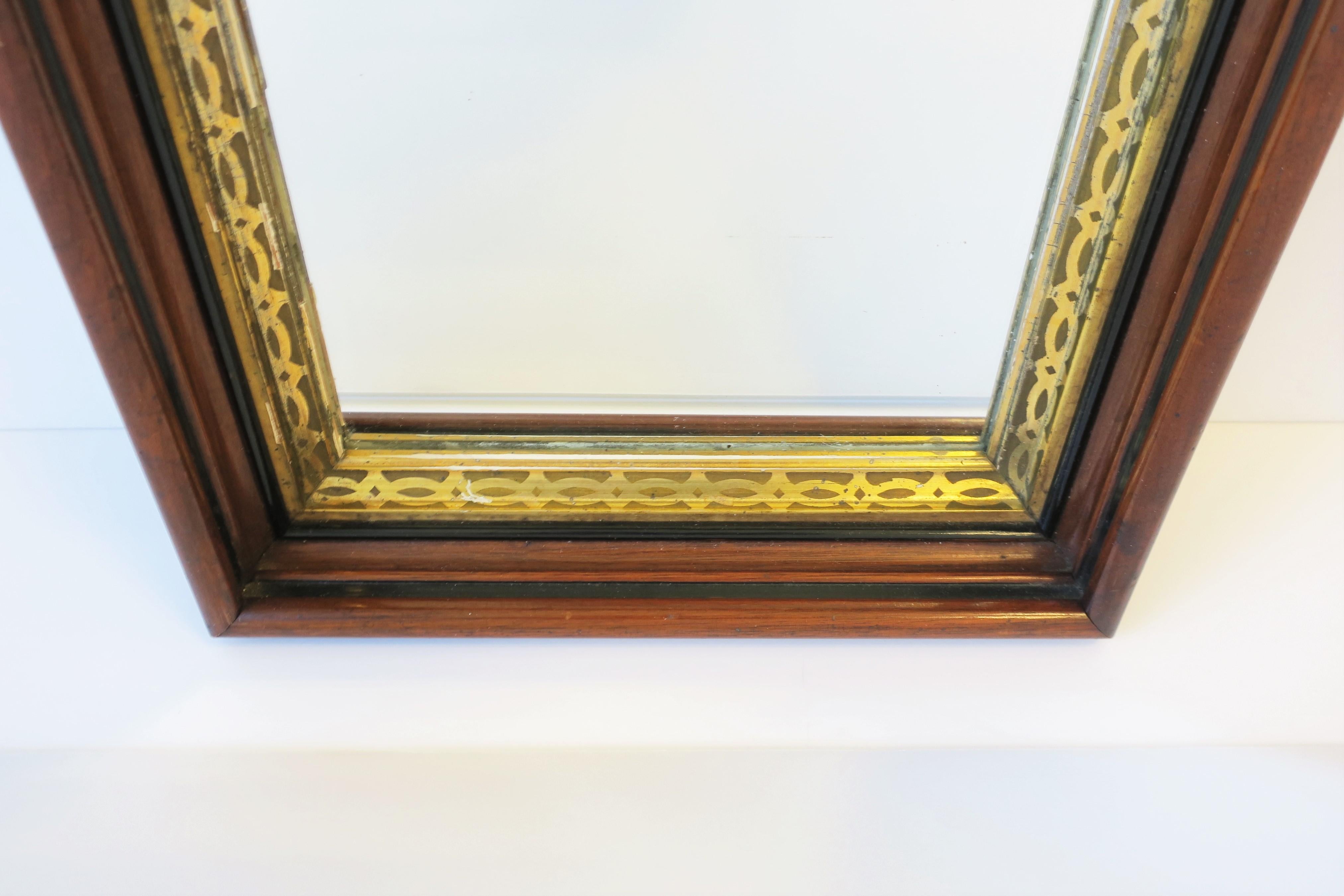 Wood and Gold Giltwood Framed Wall or Vanity Mirror For Sale 5
