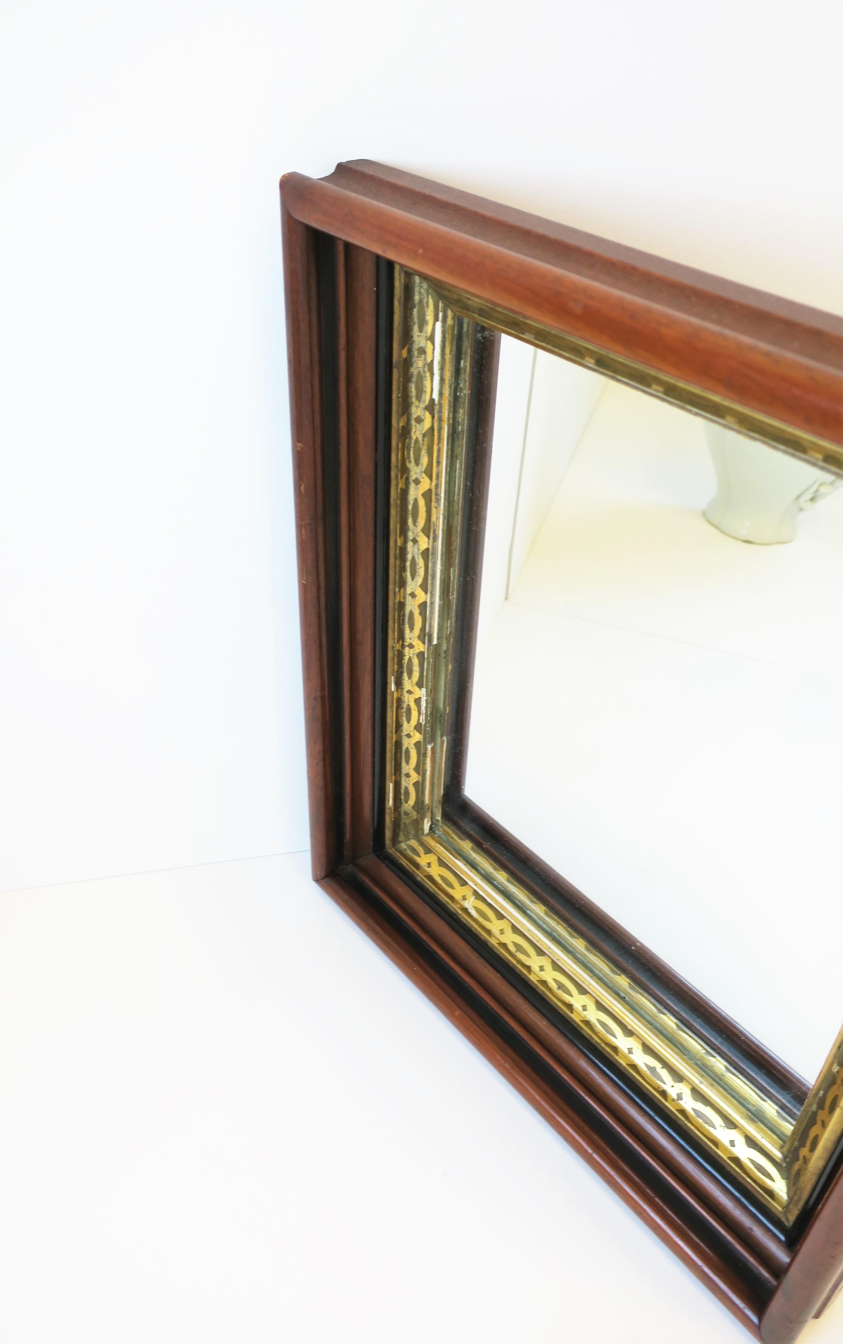 Wood and Gold Giltwood Framed Wall or Vanity Mirror For Sale 6