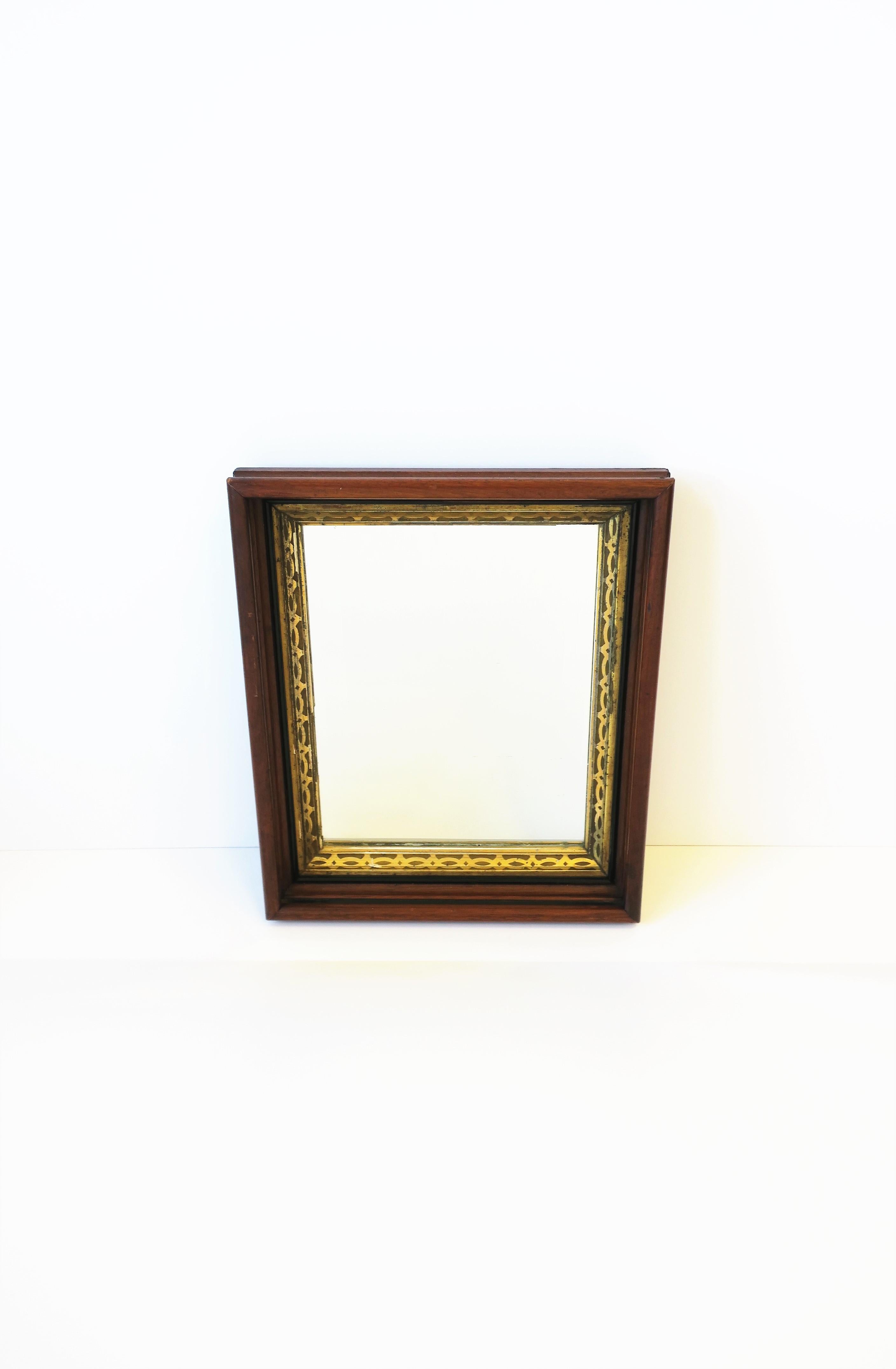 European Wood and Gold Giltwood Framed Wall or Vanity Mirror For Sale
