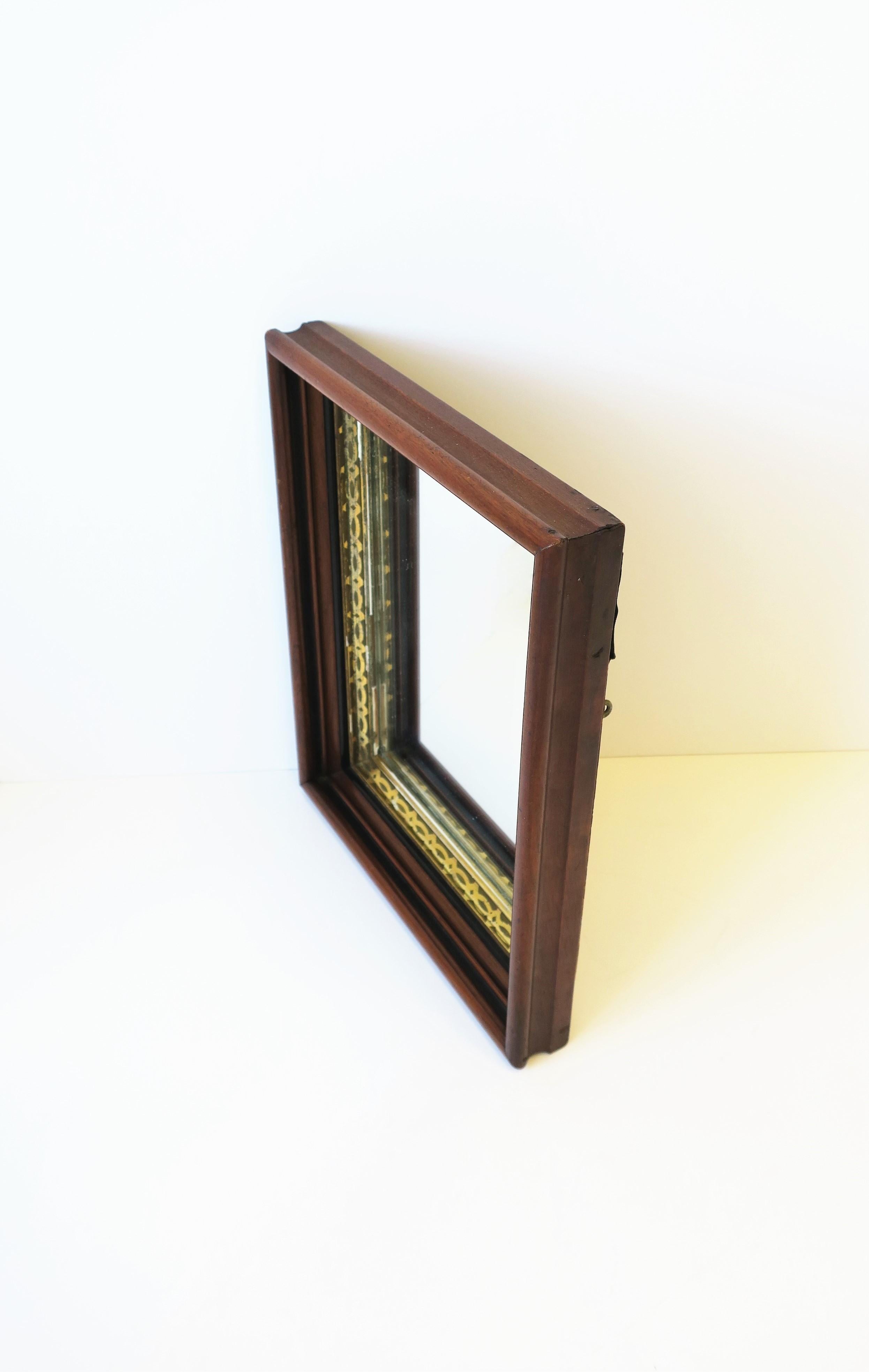 20th Century Wood and Gold Giltwood Framed Wall or Vanity Mirror For Sale