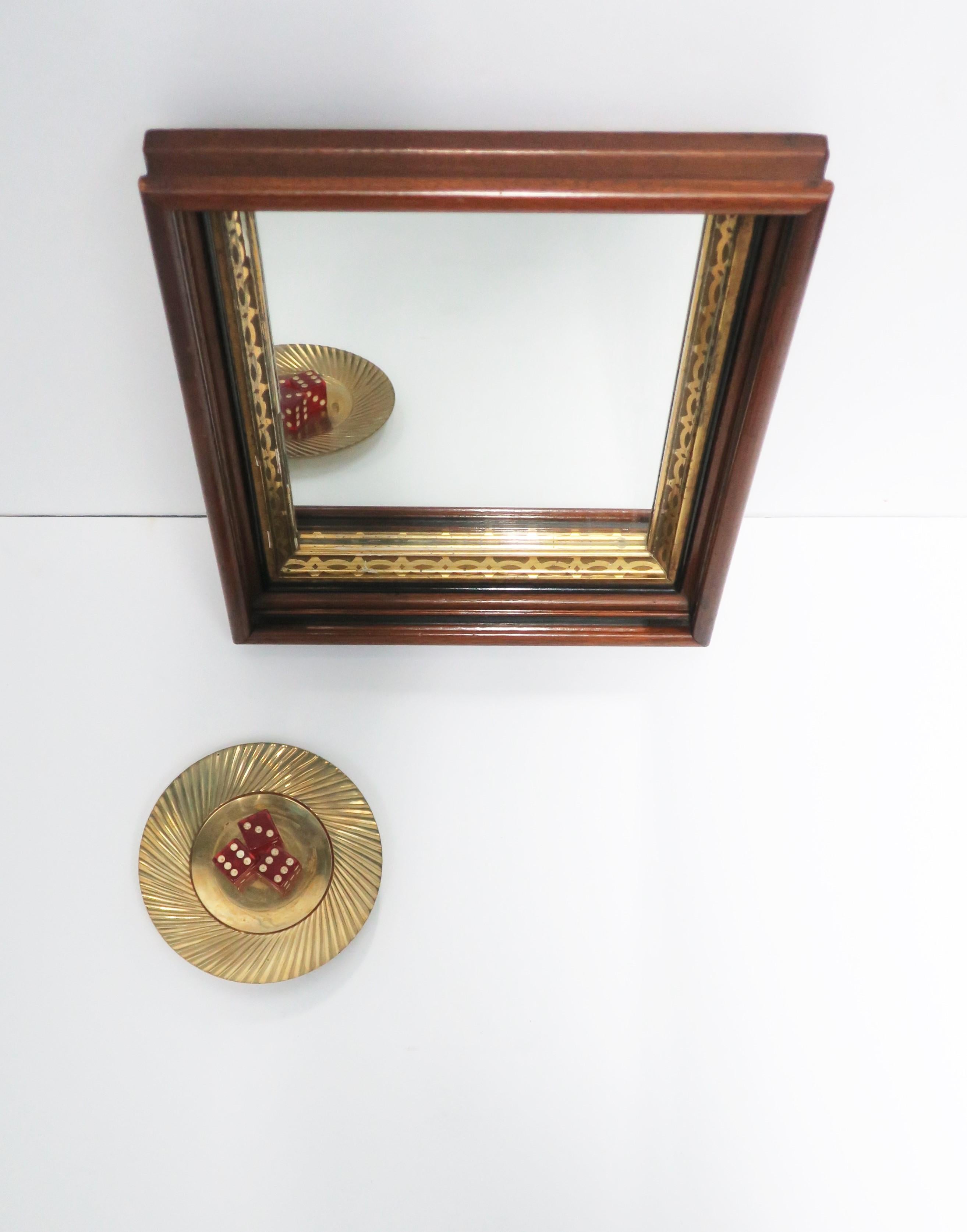 Wood and Gold Giltwood Framed Wall or Vanity Mirror For Sale 2