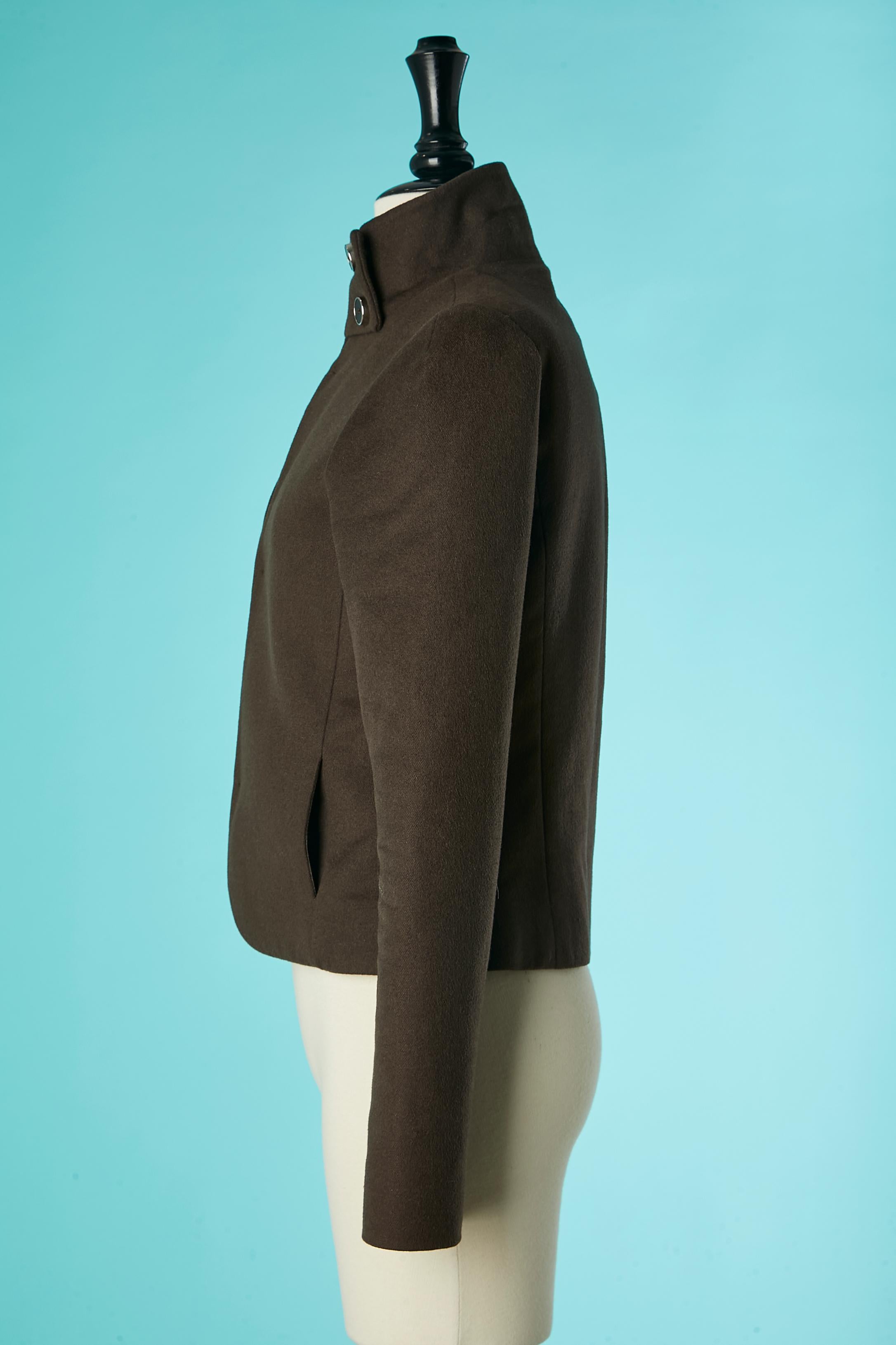 Brown wool and cashmere jacket with edge to edge front  Chloé  1
