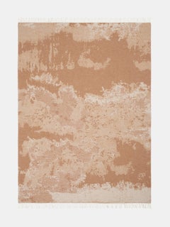 Brown Wool and Cashmere Throw Made in Italy – Jacquard Marble Effect
