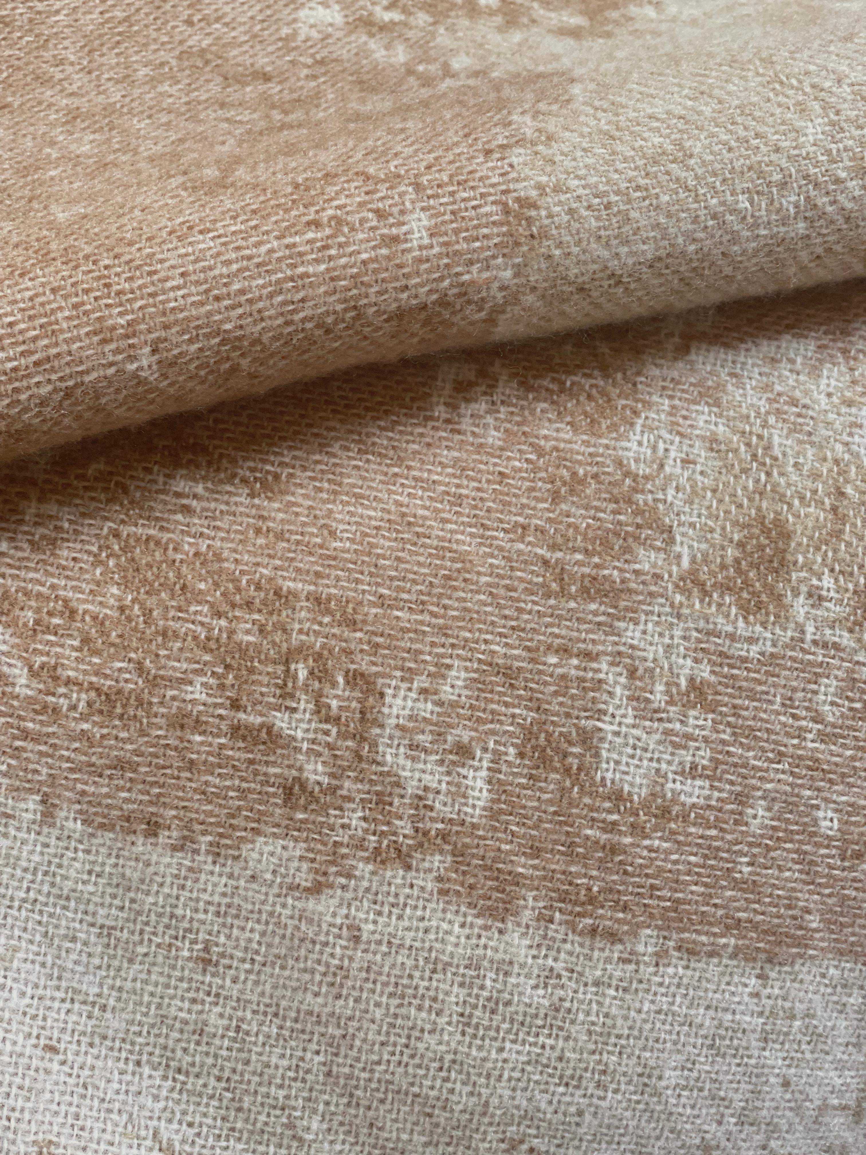 Manta marrón de lana y cachemira Made in Italy - Jacquard Efecto Mármol Tejido en venta