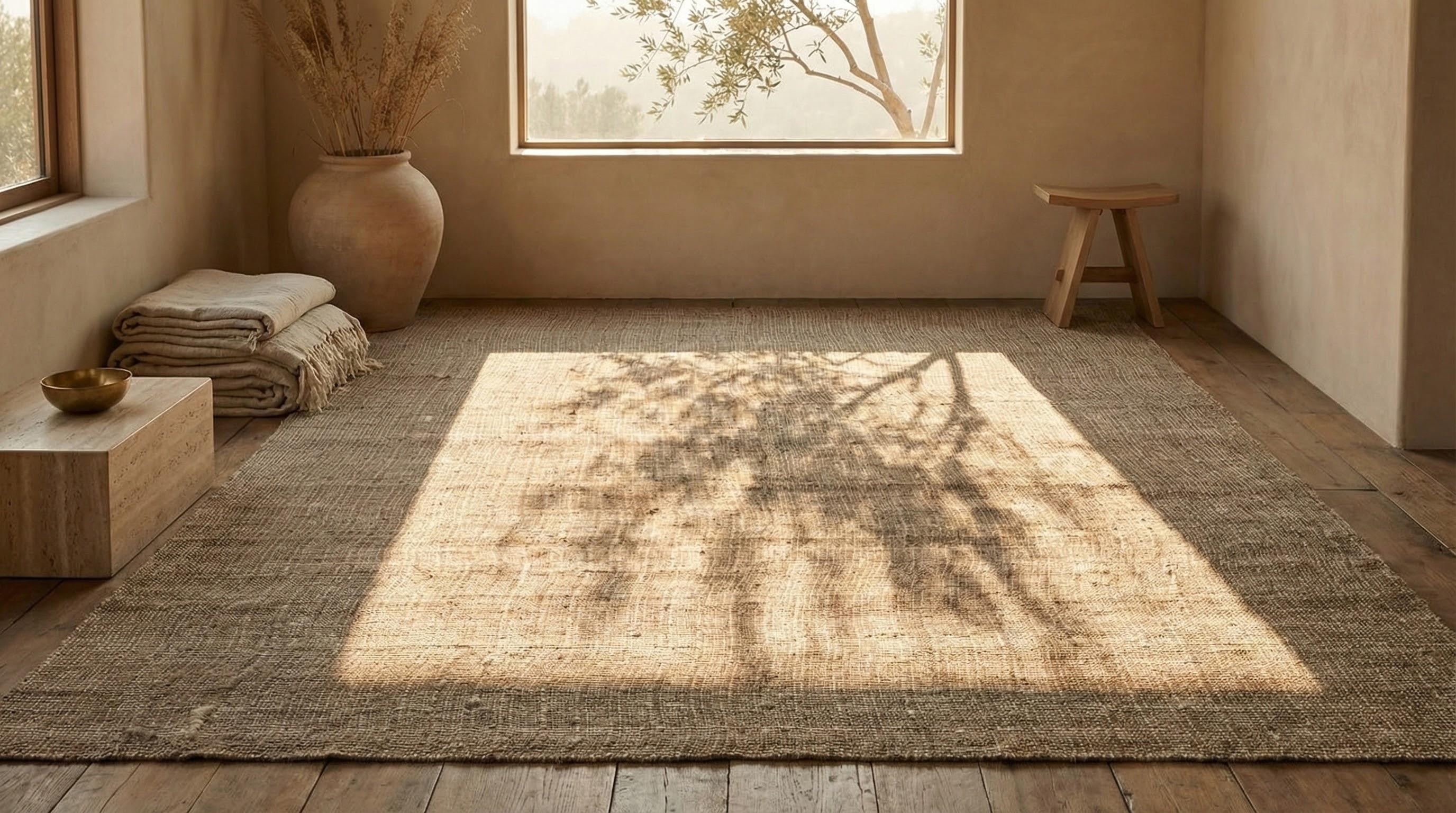 Moderno Tappeto a trama piatta in lana marrone 10 ft x 14 ft, oversize per un grande open space in vendita