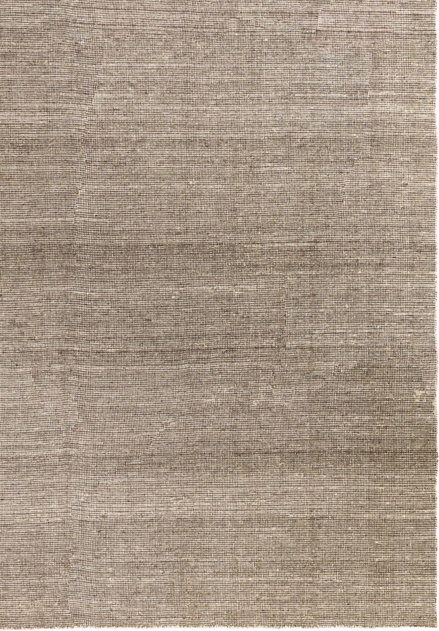 Tessuto a mano Tappeto a trama piatta in lana marrone 10 ft x 14 ft, oversize per un grande open space in vendita