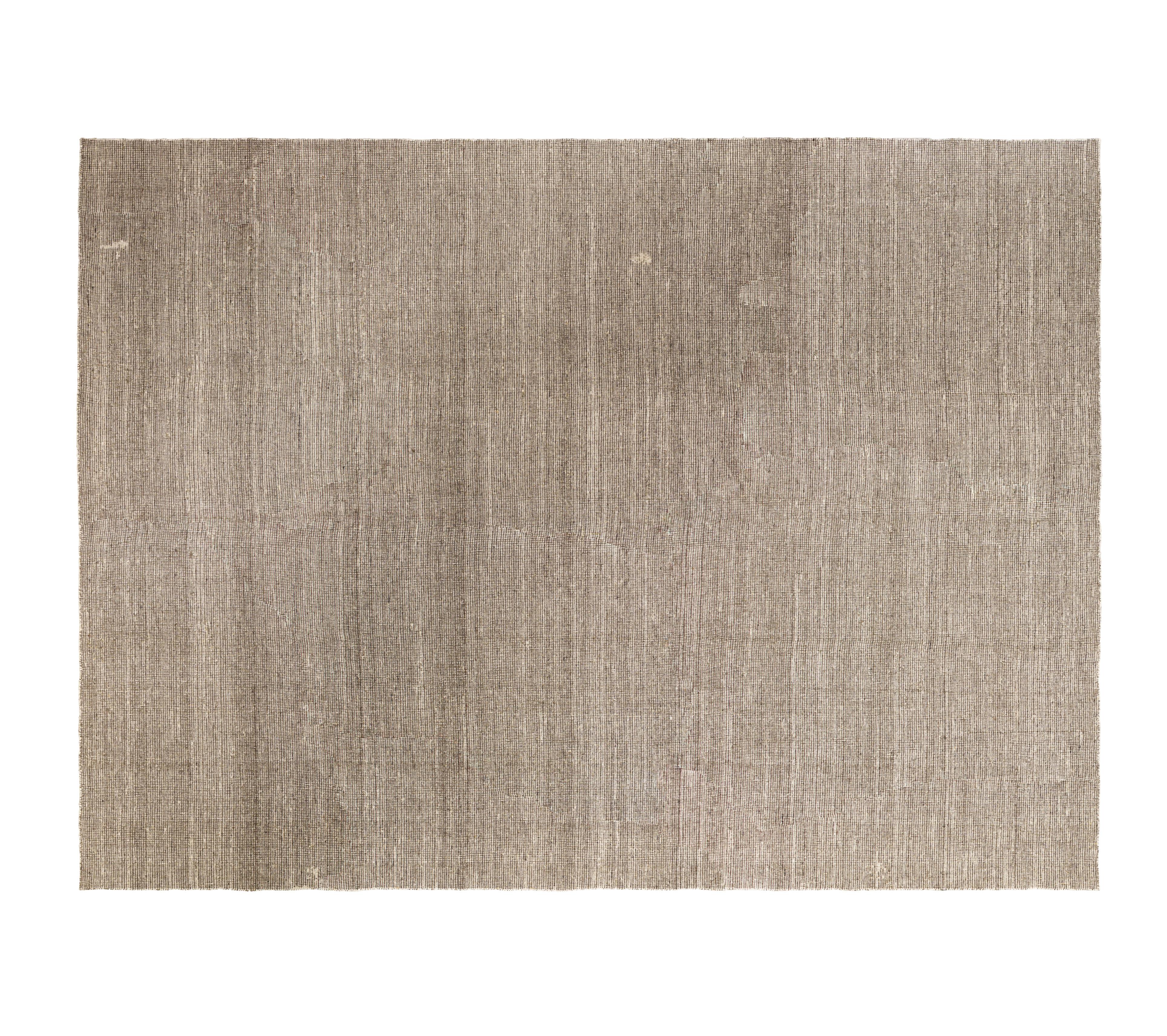 Fine XX secolo Tappeto a trama piatta in lana marrone 10 ft x 14 ft, oversize per un grande open space in vendita