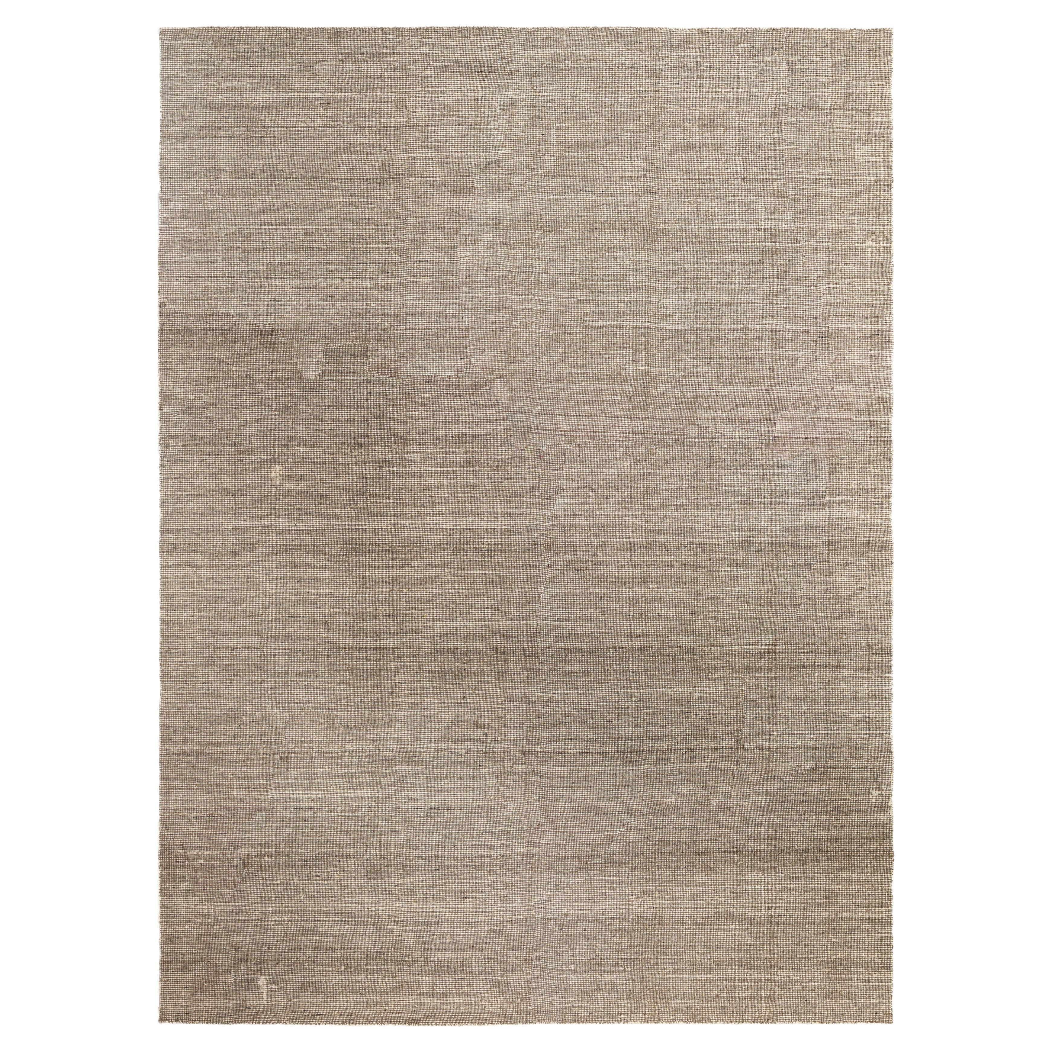 Tappeto a trama piatta in lana marrone 10 ft x 14 ft, oversize per un grande open space in vendita