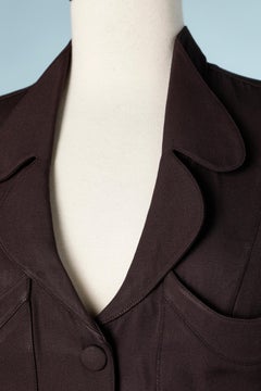 Brown wool jacket with bow on both side Thierry Mugler
