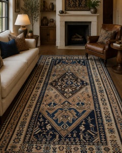 Tappeto Kilim in lana marrone Tappeto Karabagh antico Tappeto tradizionale a tessitura piana