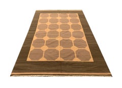 Brown Wool Kilim Rug, Vintage Kilims Flat Woven Area Rug Carpet