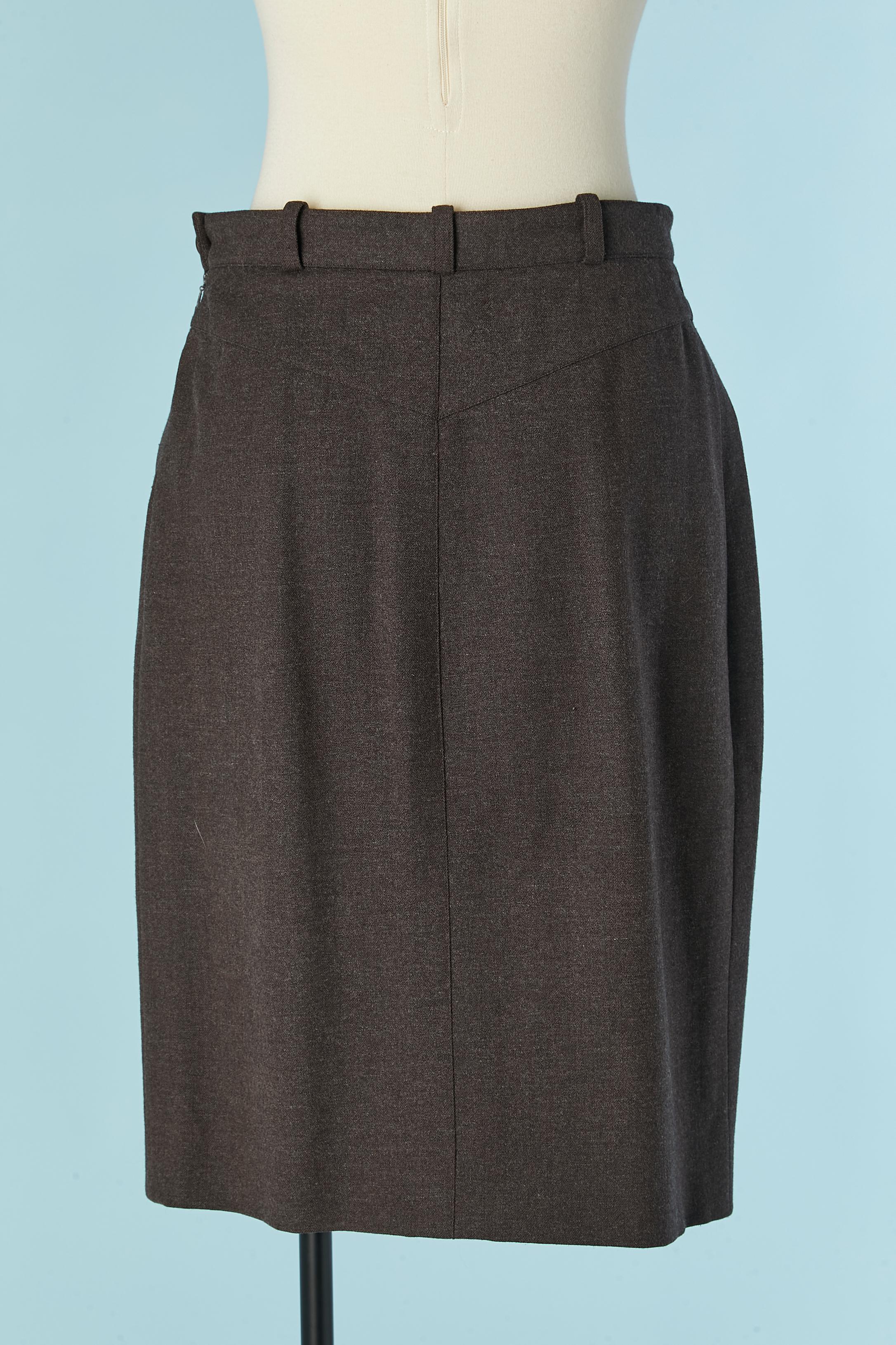 Women's Brown wool skirt HERMES For Sale