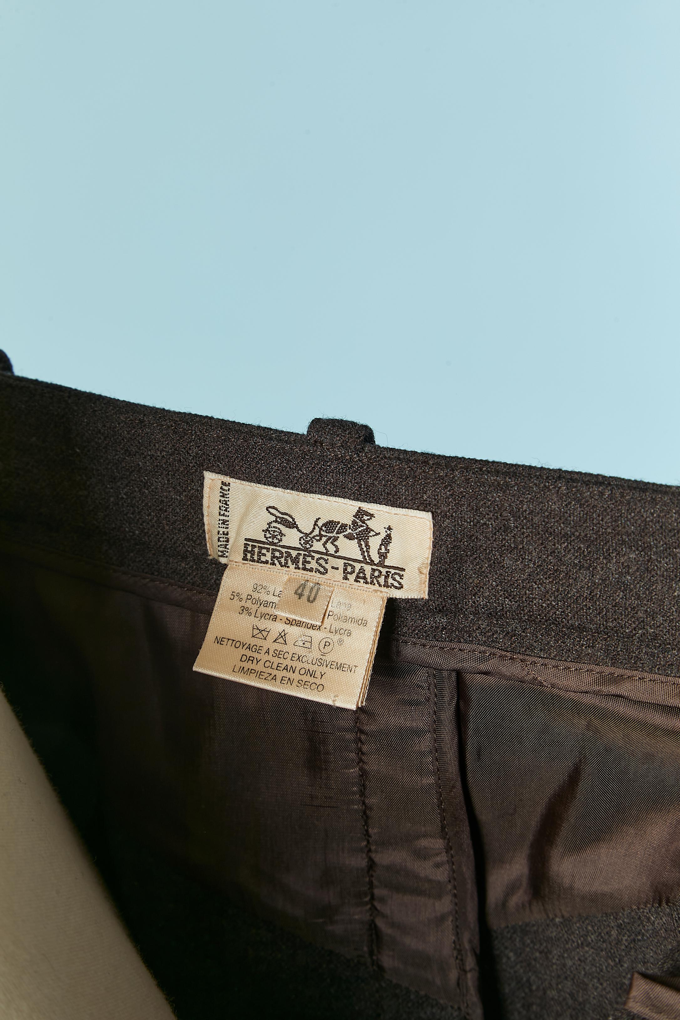 Brown wool skirt HERMES For Sale 1