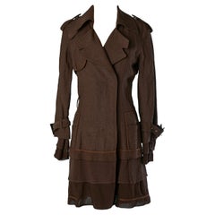 Brown wool Trench-coat CHRISTIAN DIOR by JOHN GALLIANO