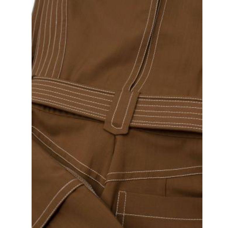 Women's Zimmermann Brown Wool Twill Zippy Jumpsuit - Size S For Sale