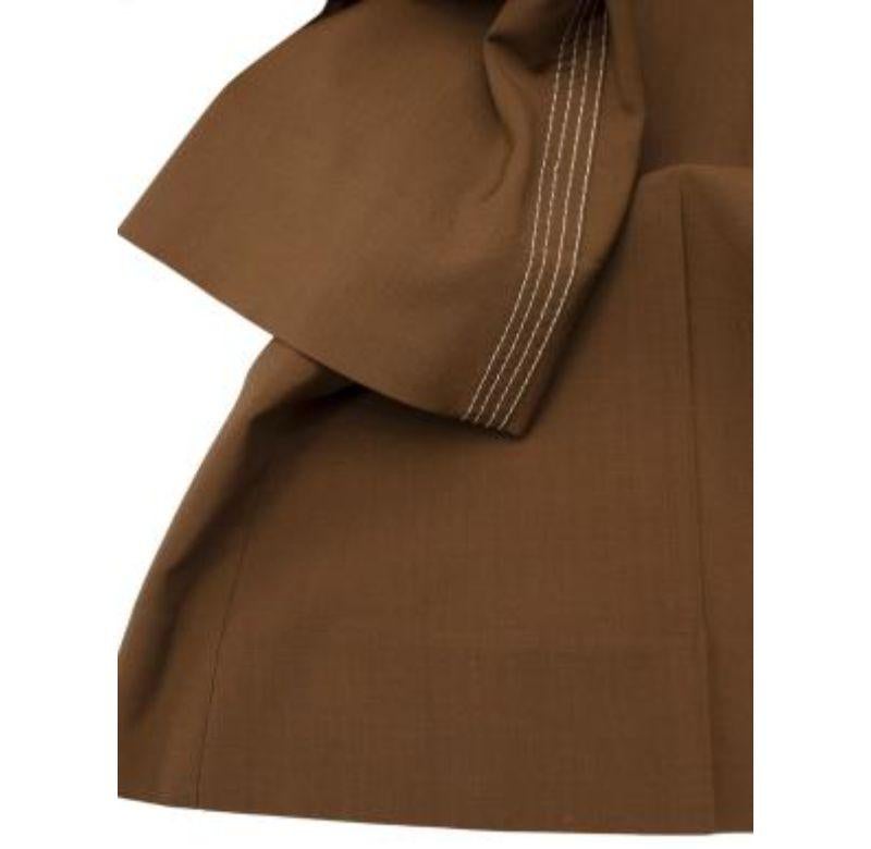 Zimmermann Brown Wool Twill Zippy Jumpsuit - Size S For Sale 2