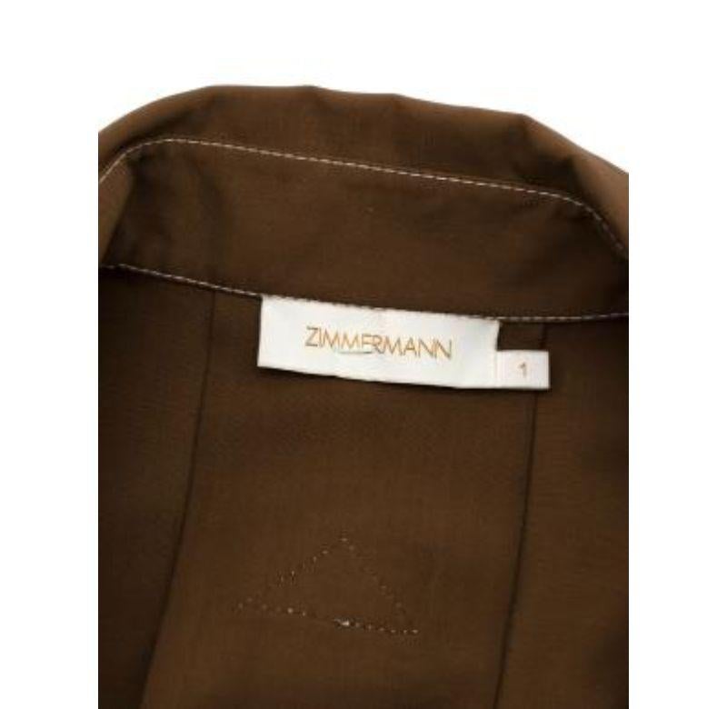 Zimmermann Brown Wool Twill Zippy Jumpsuit - Size S For Sale 3
