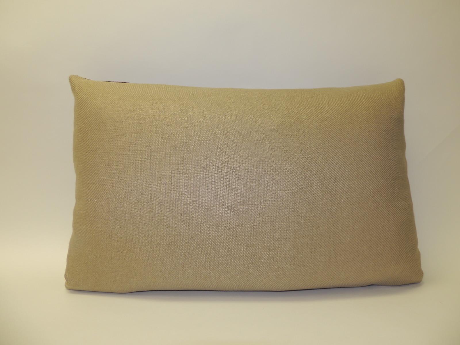 Brown Woven Turkish Grain Sack Stripe Decorative Bolster Pillow In Good Condition In Oakland Park, FL